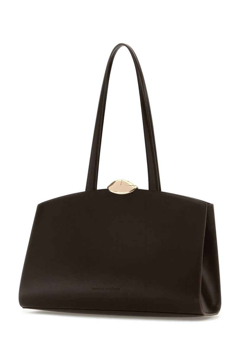 BENEDETTA BRUZZICHES Benedetta Bruzziches Women Brown Leather Serena Shopping Bag outlook