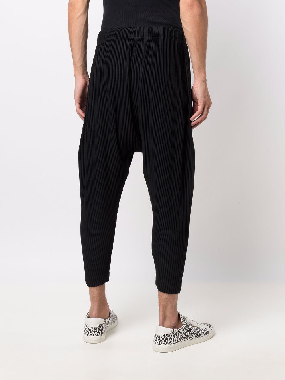 pleated drop-crotch trousers - 4