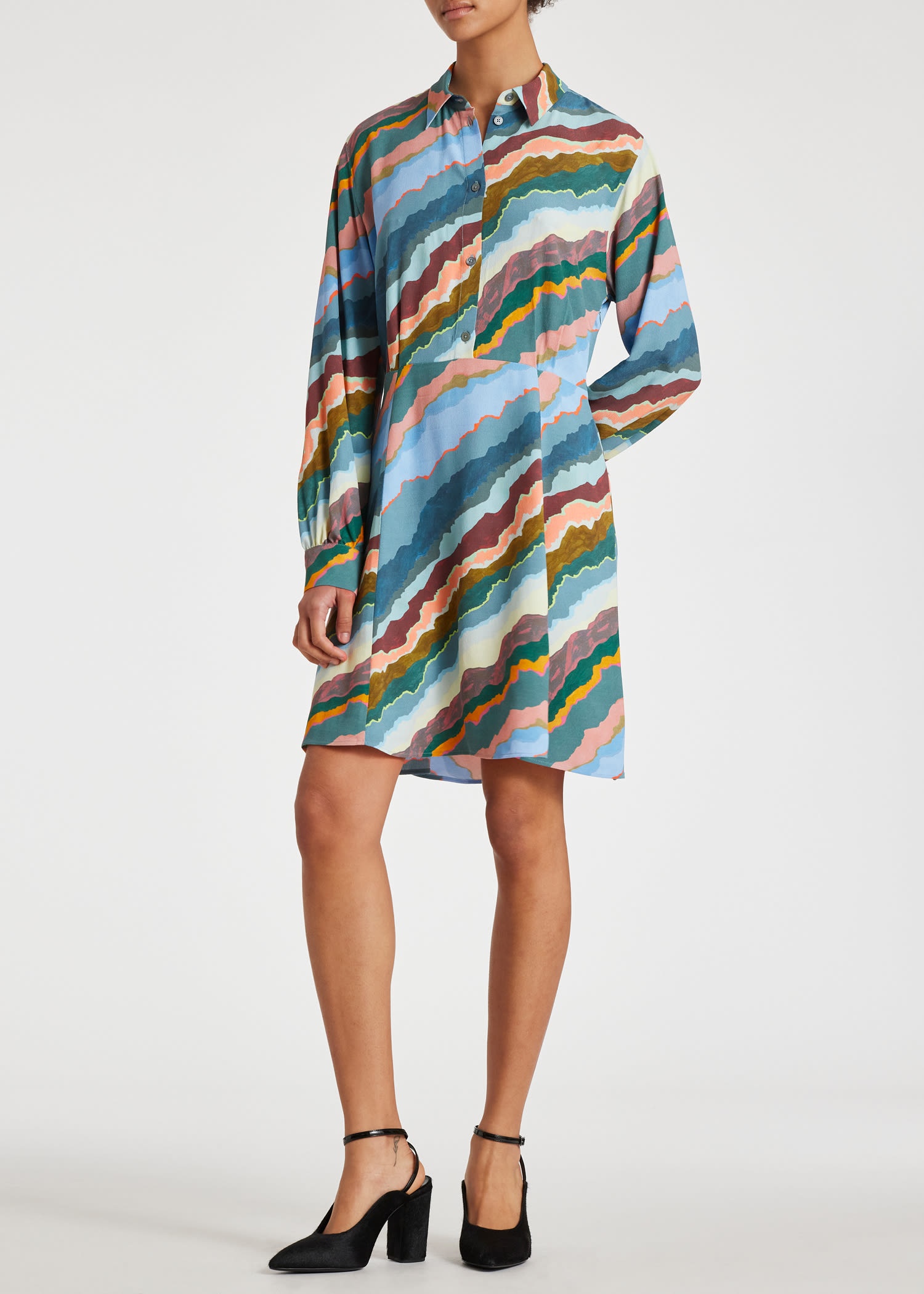 Multi Colour 'Torn Stripe' Shirt Dress - 3