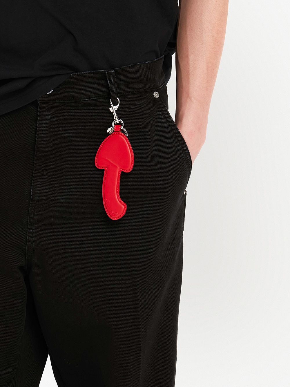 mushroom leather keyring - 2