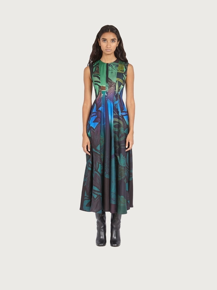 HAND-PRINTED SILK DRESS - 2
