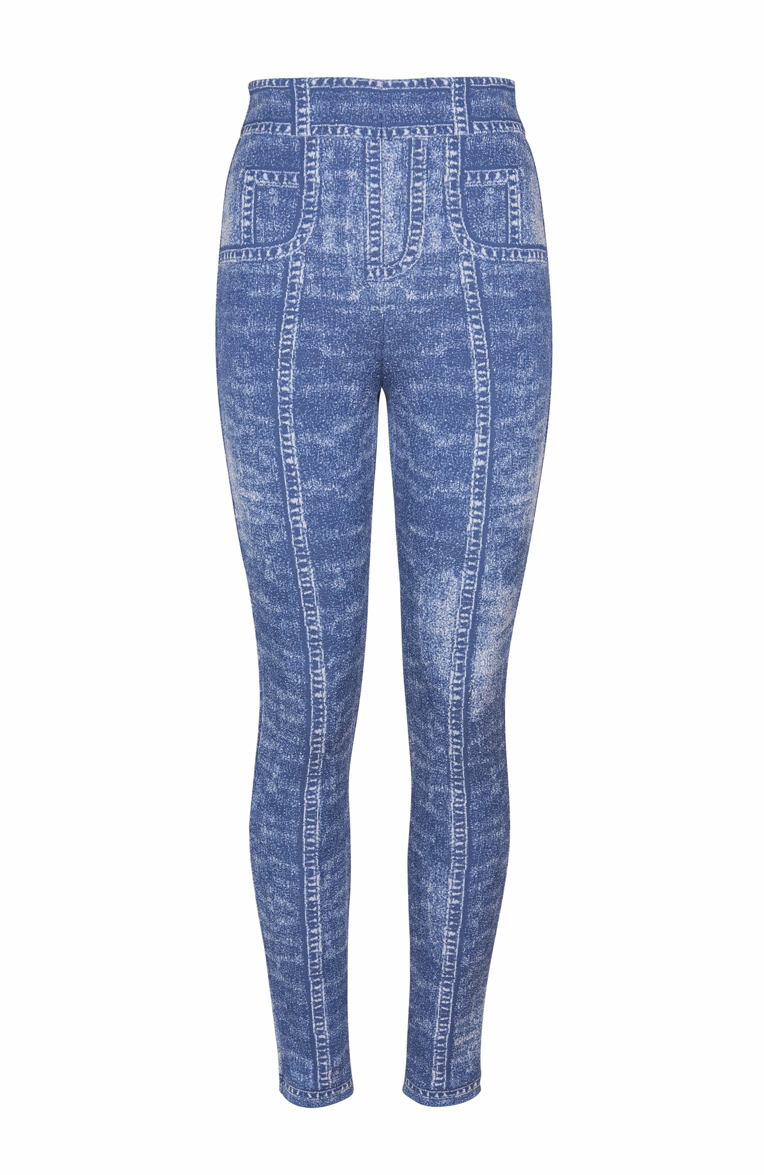 Balmain Jacquard knit leggings with denim effect in Blue at Nordstrom - 1