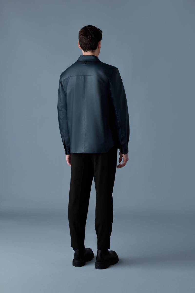 REMINGTON Two-tone colored leather overshirt 4