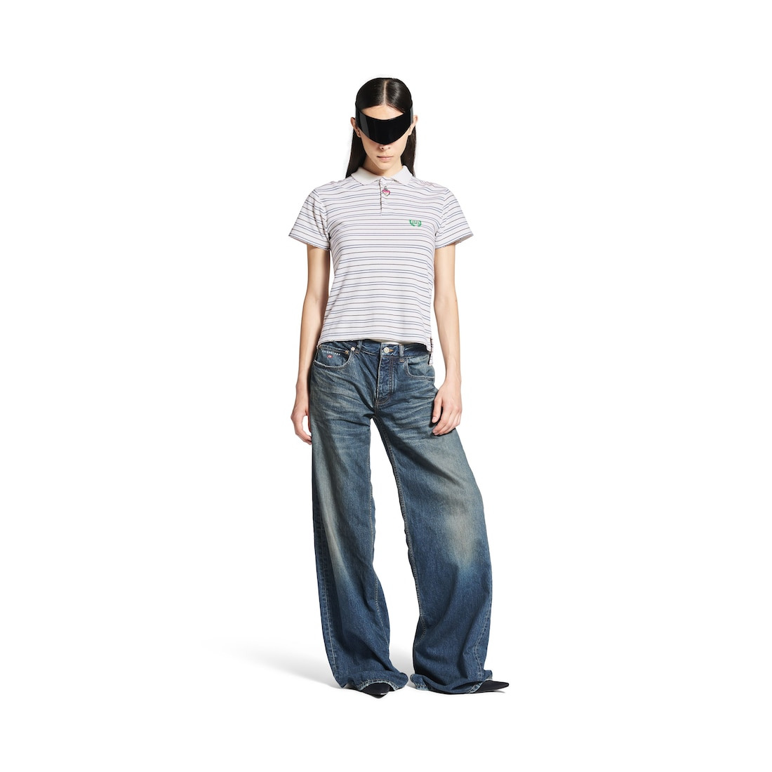 Women's Wide Leg Baggy Pants in Blue - 2