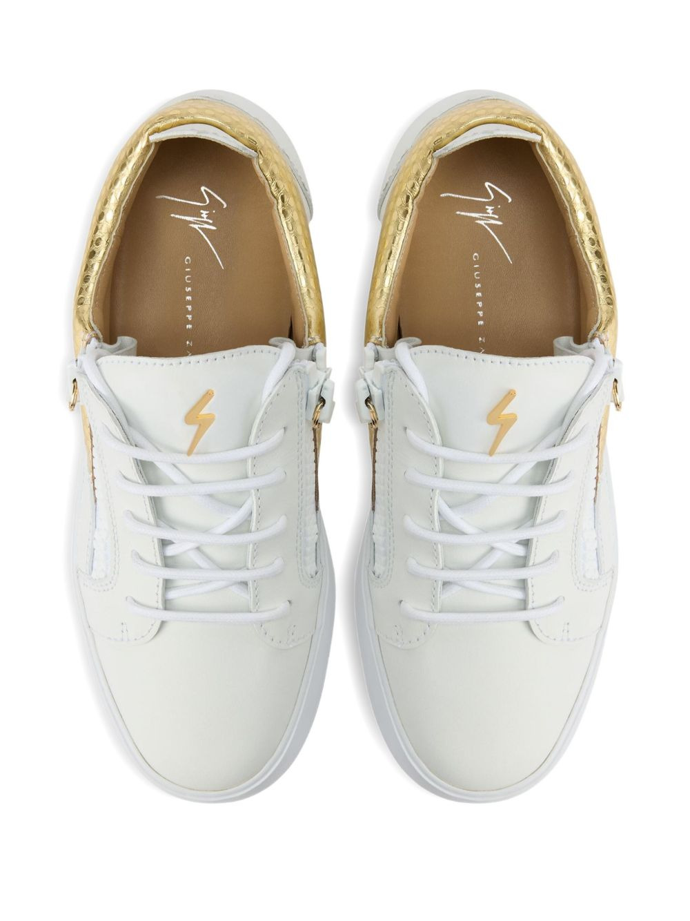 Gail snakeskin-panel zip-detail sneakers - 4