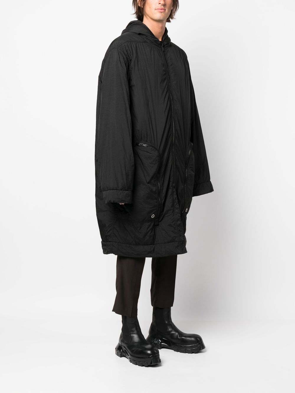 hooded quilted coat - 3