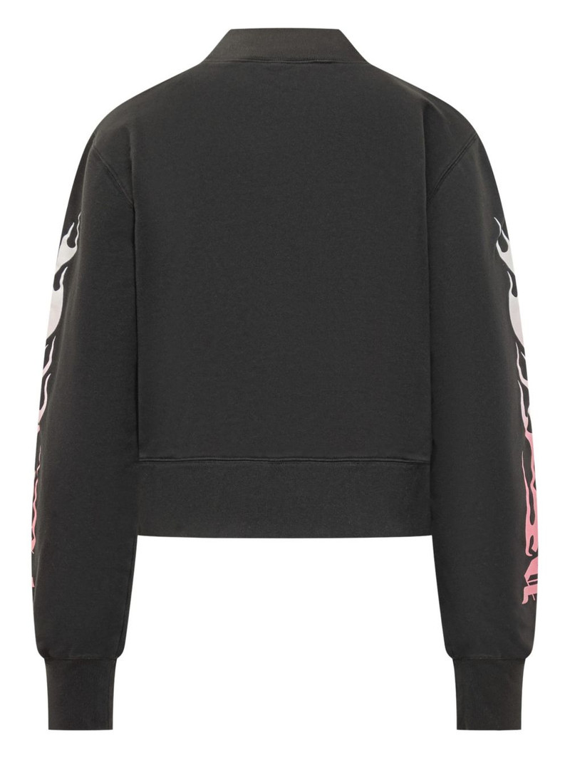 Palm Angels flame-print long-sleeve sweatshirt outlook