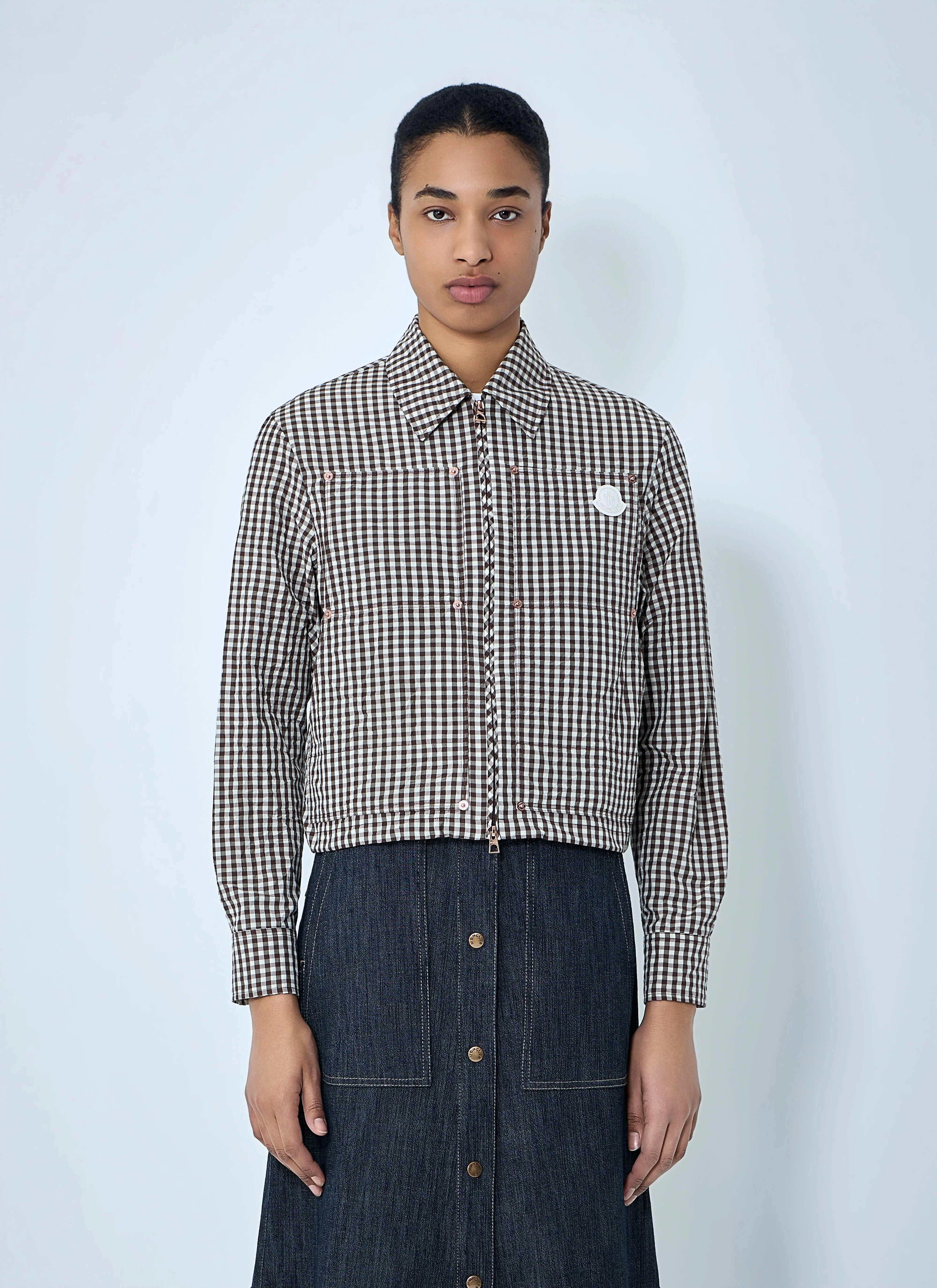 Gingham Check Shirt Jacket - 1