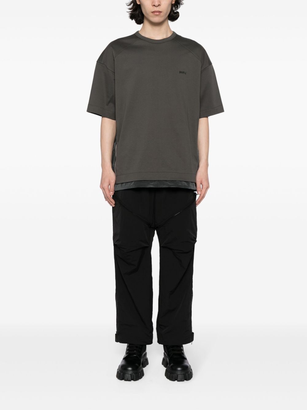 side-zip layered-hem T-shirt - 2