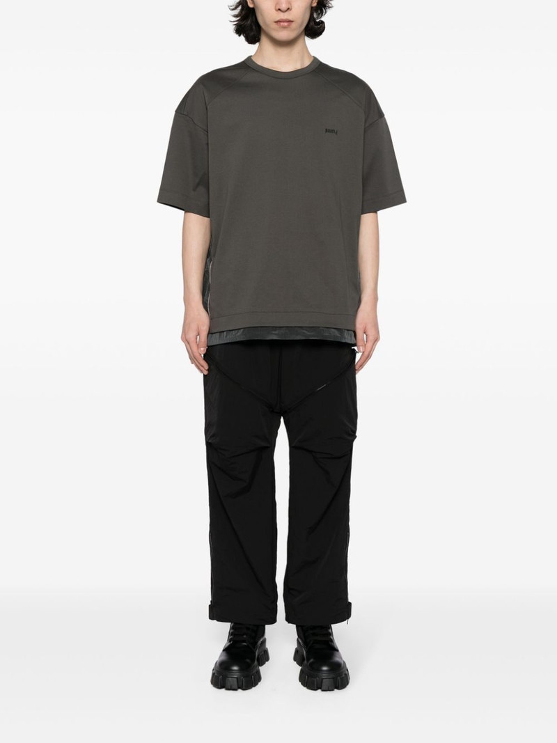 JUUN.J side-zip layered-hem T-shirt outlook