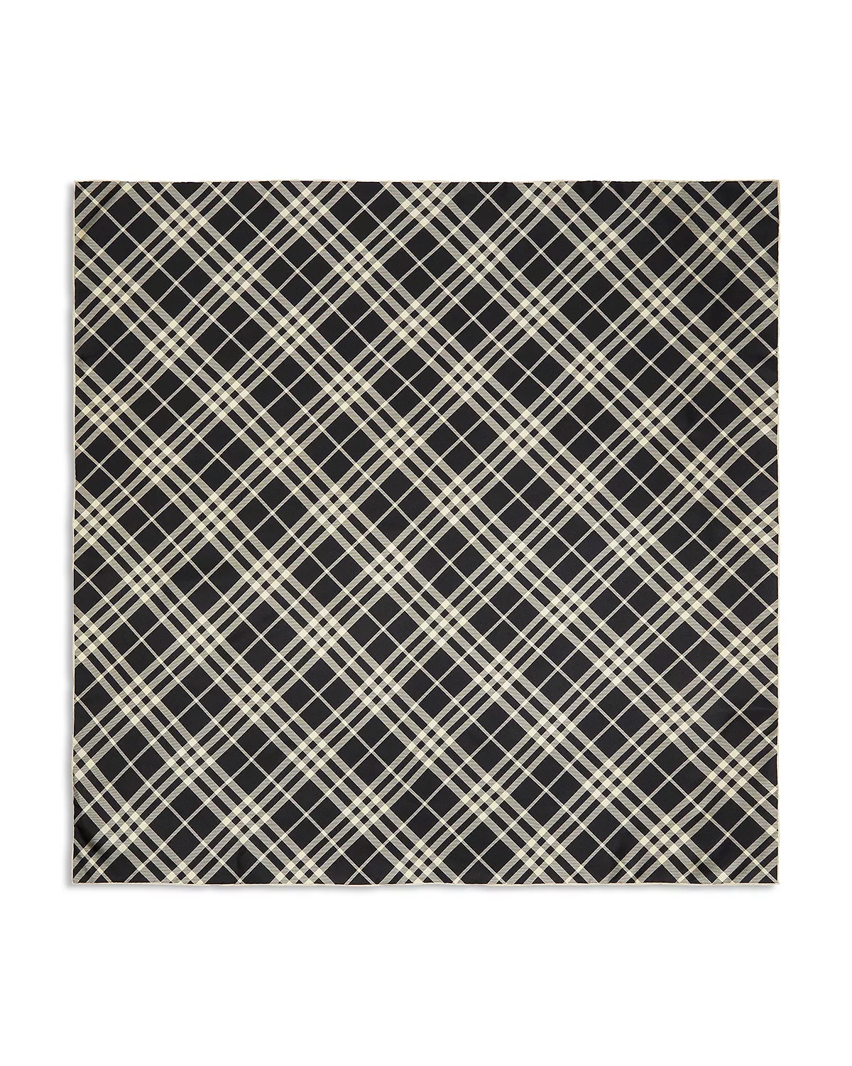 Check Silk Scarf - 1