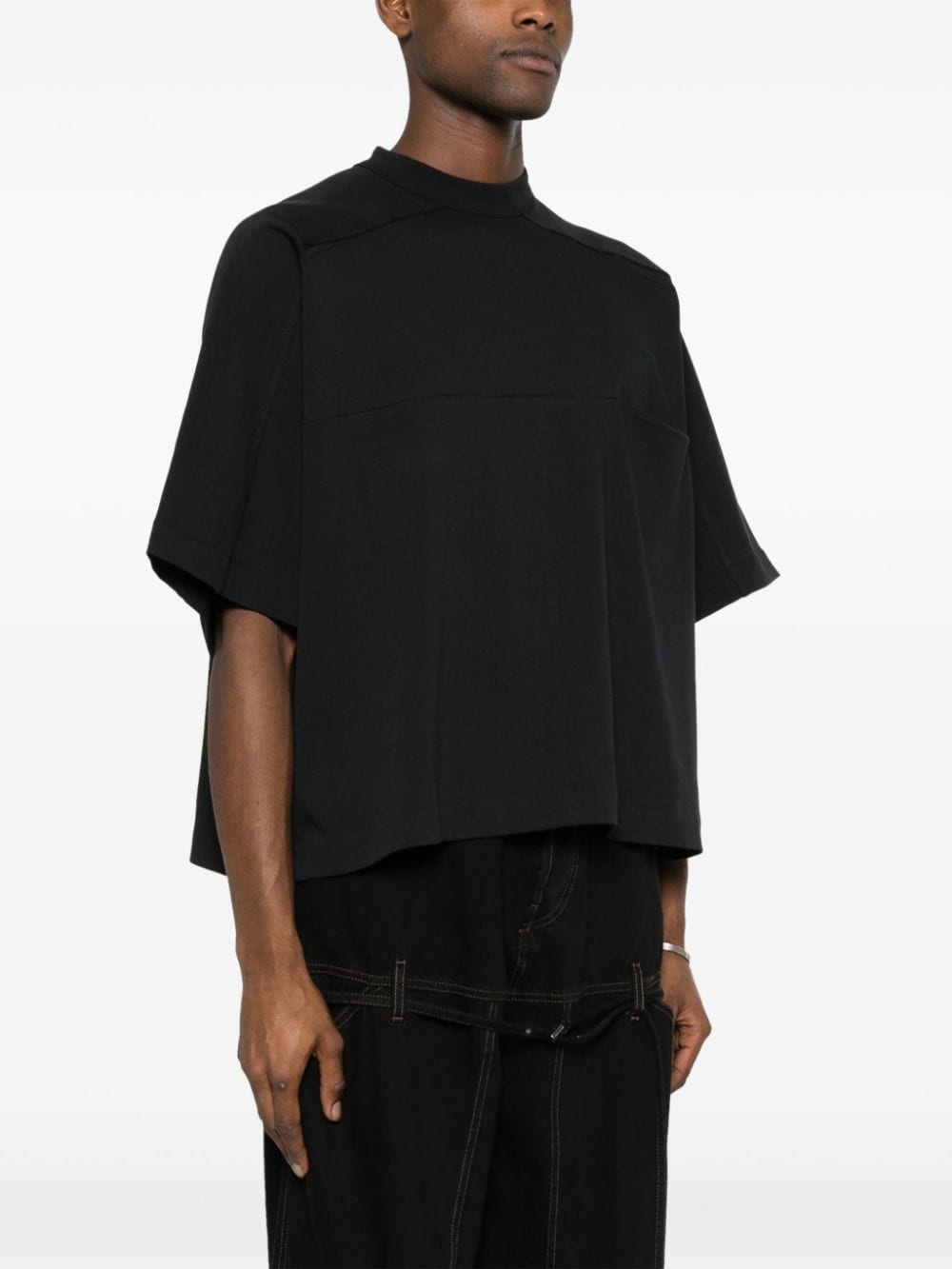 panelled organic-cotton T-shirt - 4