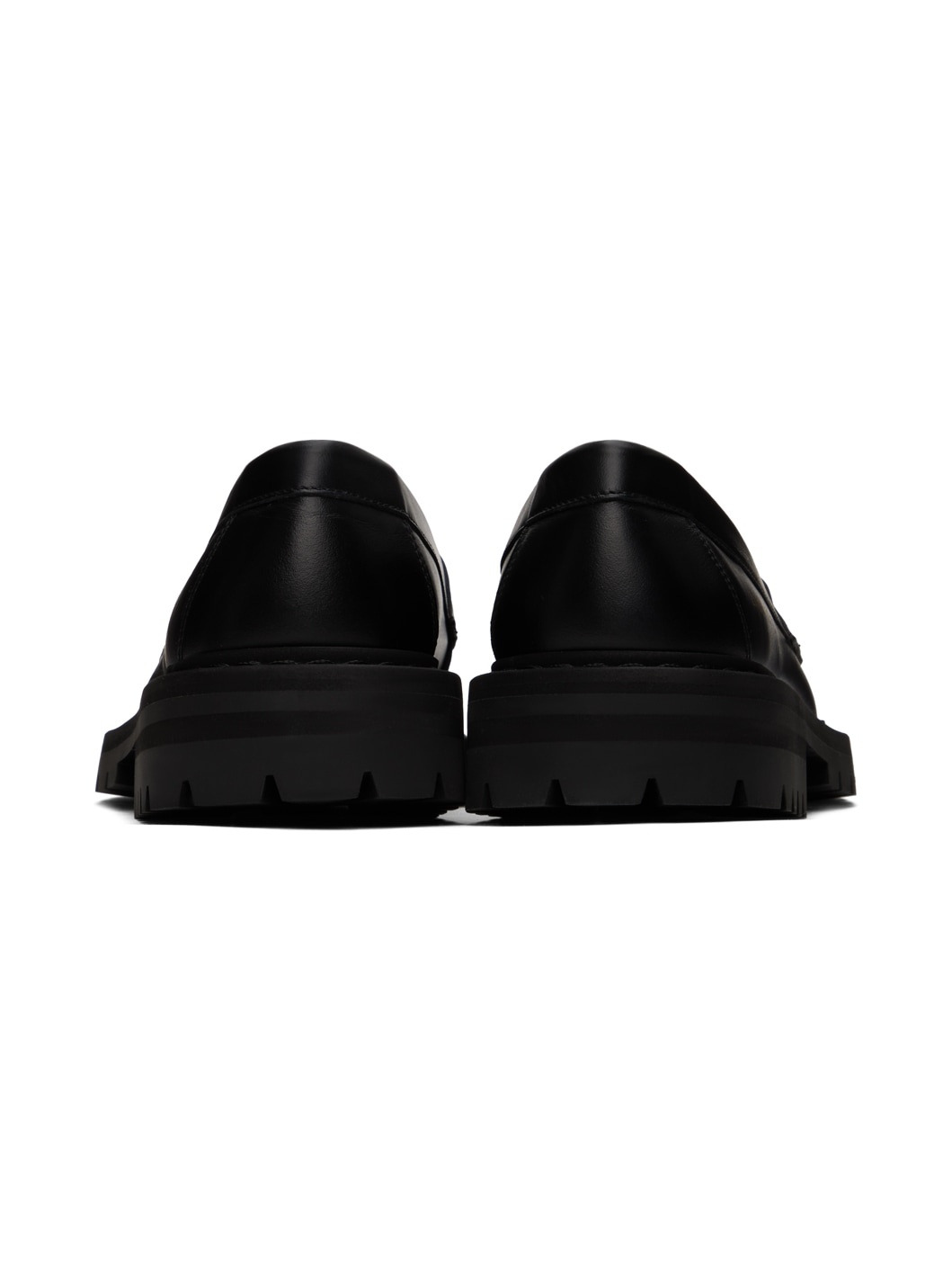 Black Chunk Sole Loafers - 2