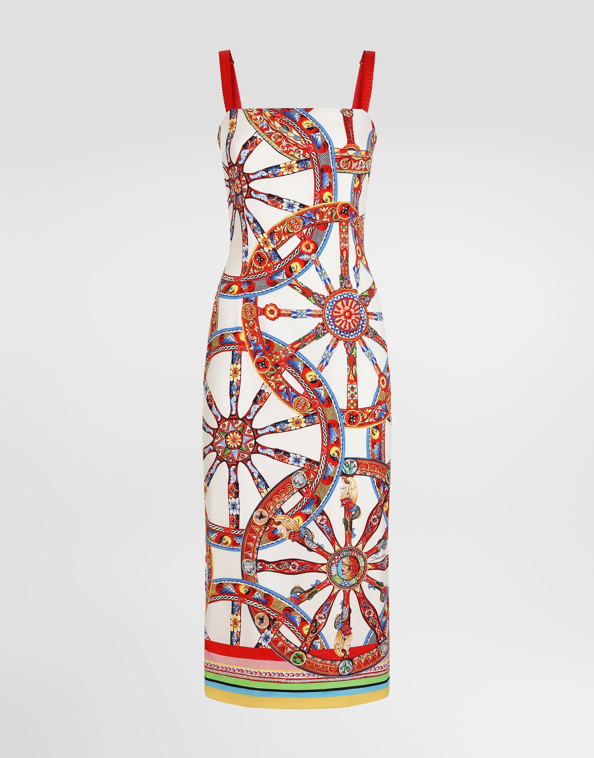 Carretto-print charmeuse dress - 1