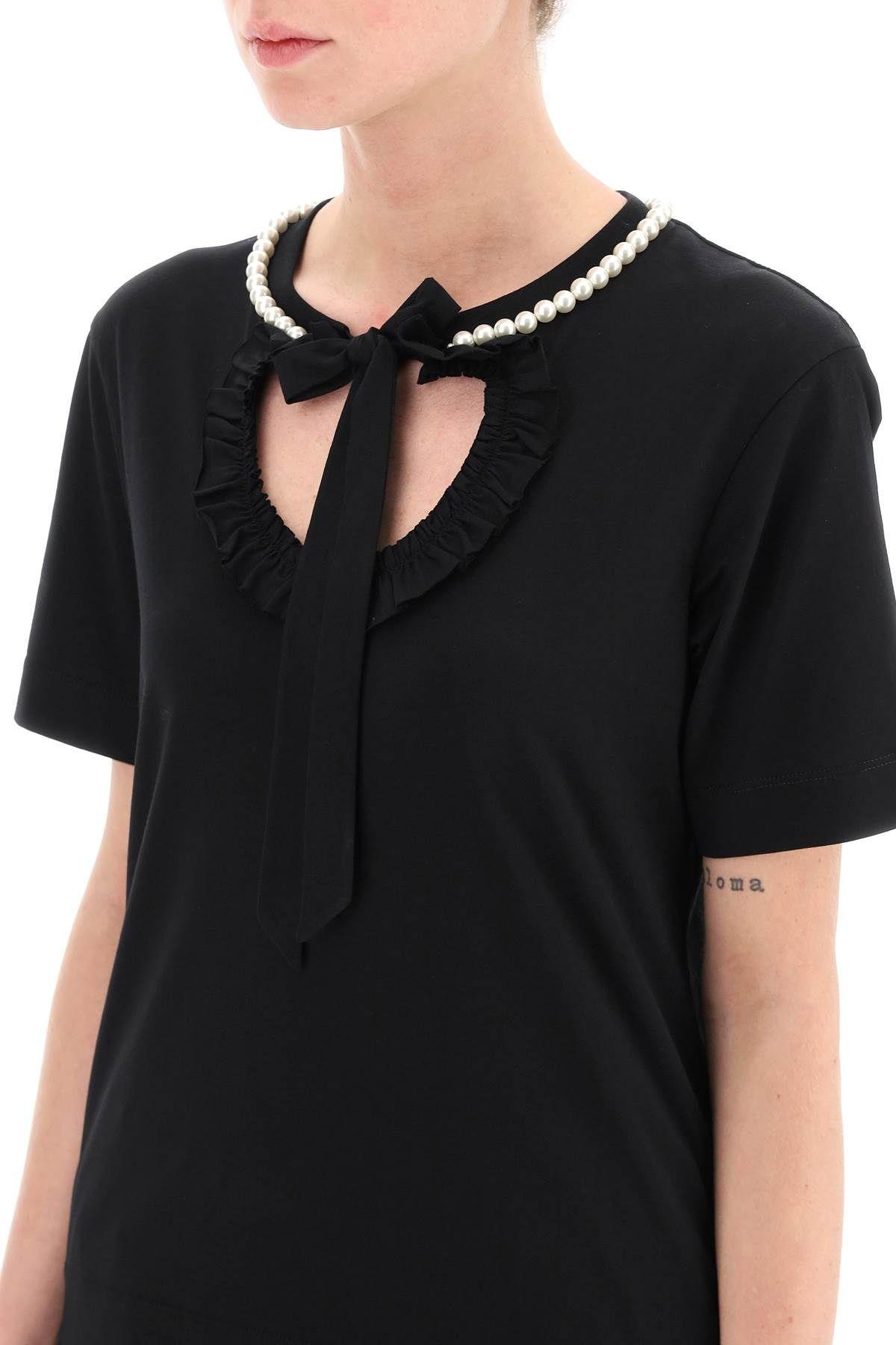 T-SHIRT WITH HEART-SHAPED CUT-OUT AND PEARLS SIMONE ROCHA - 5