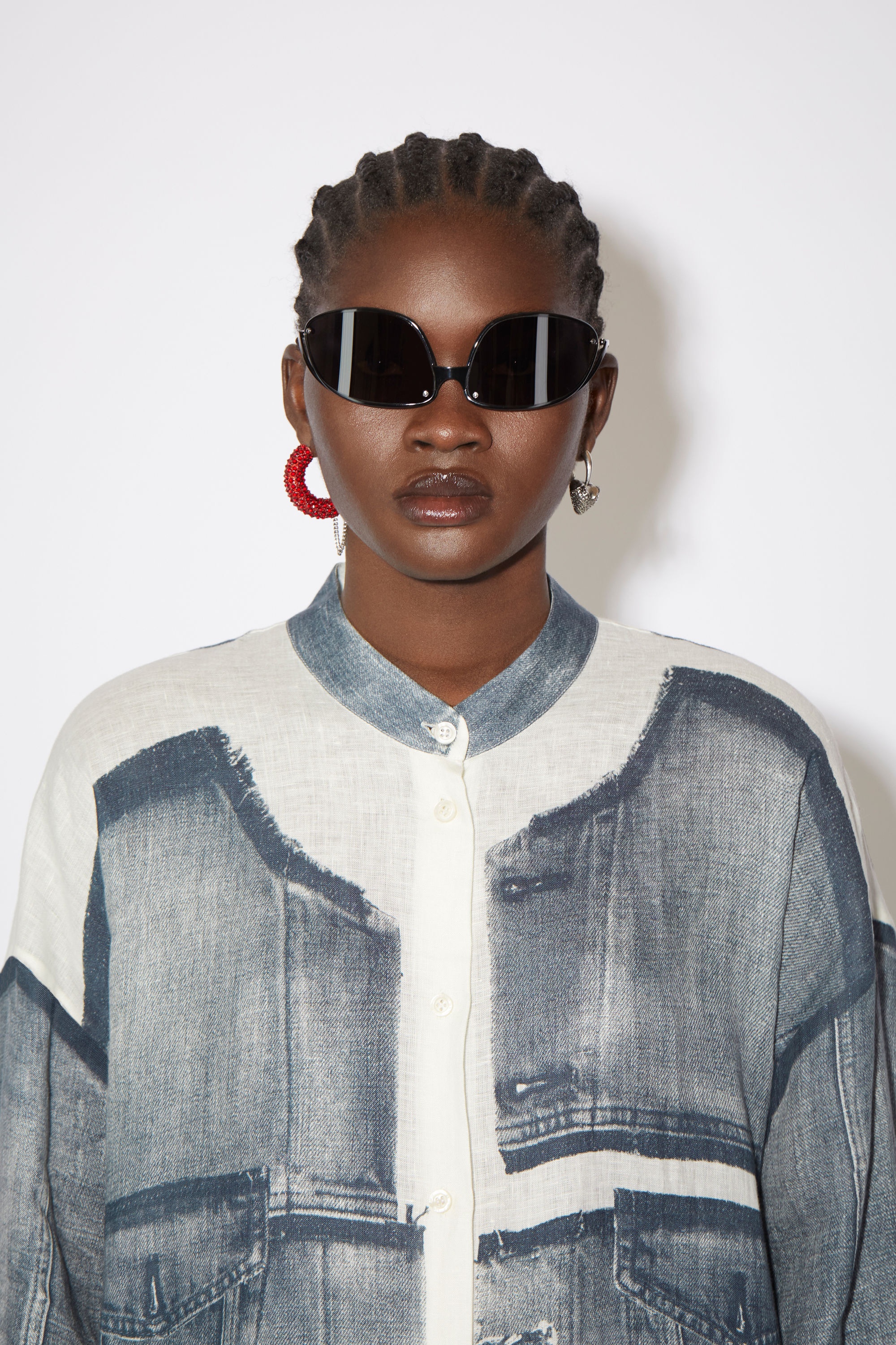 Denim print shirt dress - Denim blue - 6