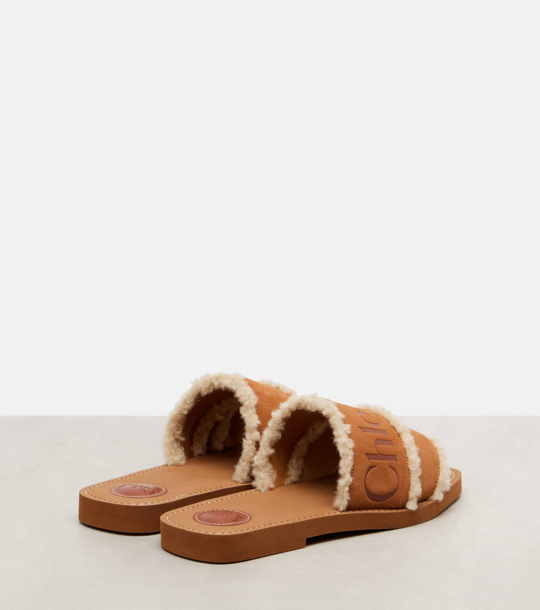 Woody logo suede slides - 2