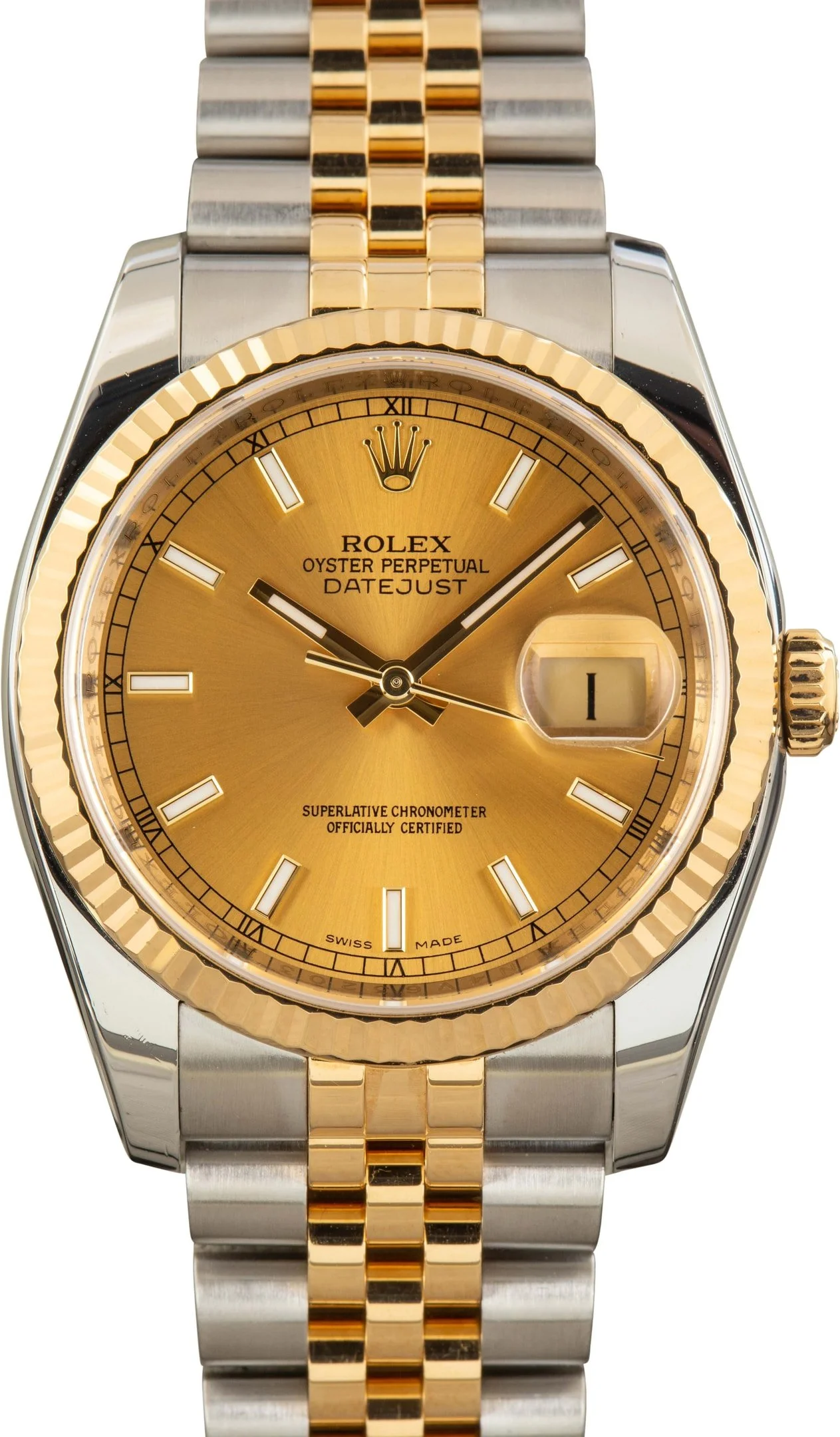 Used Rolex Datejust 36 Ref 116233 Champagne Index Dial - 1