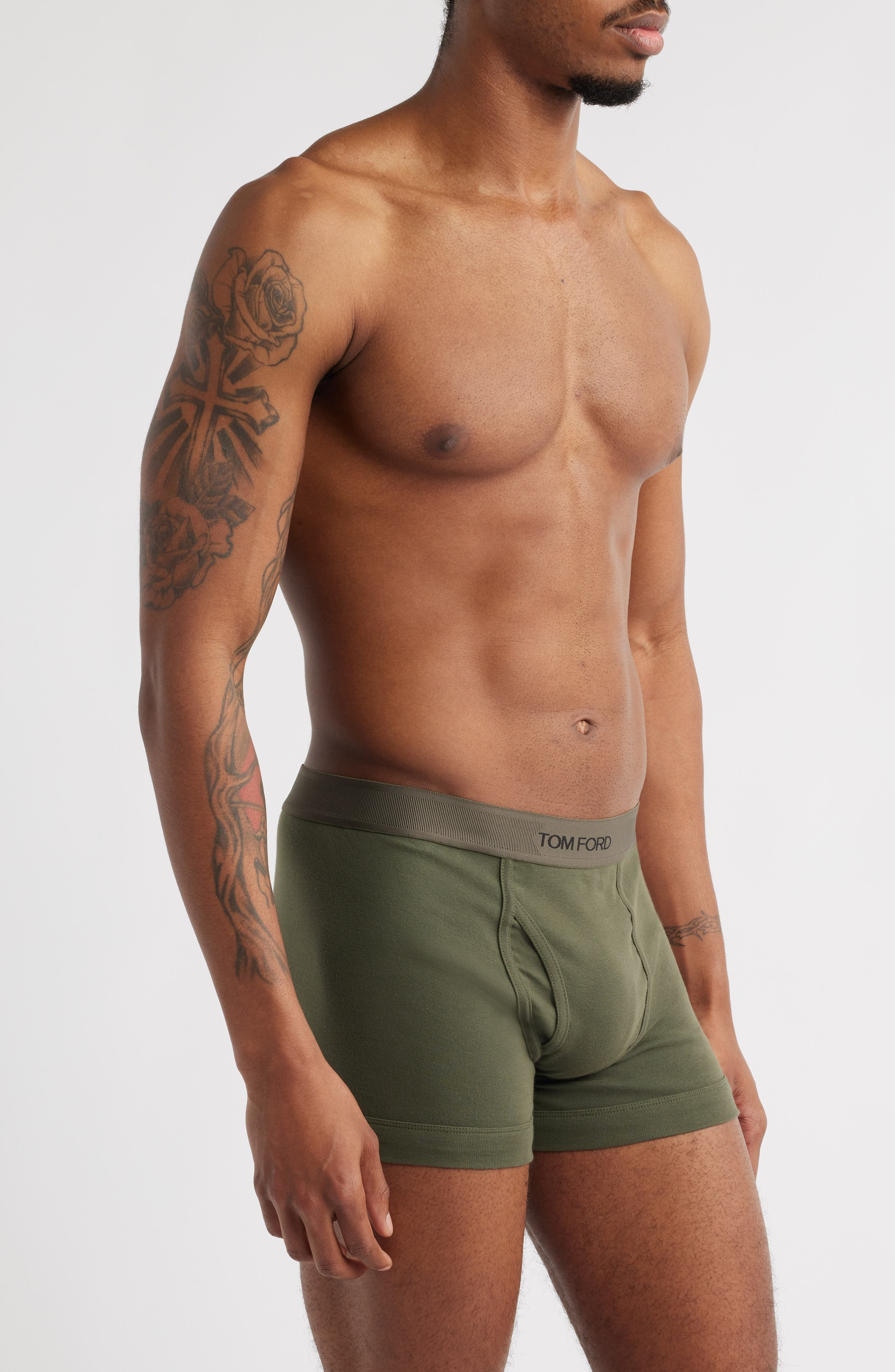 TOM FORD Cotton Stretch Jersey Boxer Briefs in Military Green at Nordstrom - 2