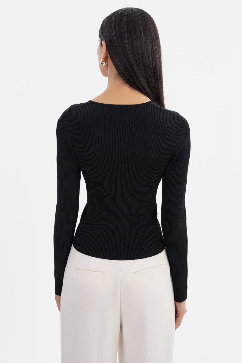 ROMANE | Rib Knit Long Sleeve Top 5