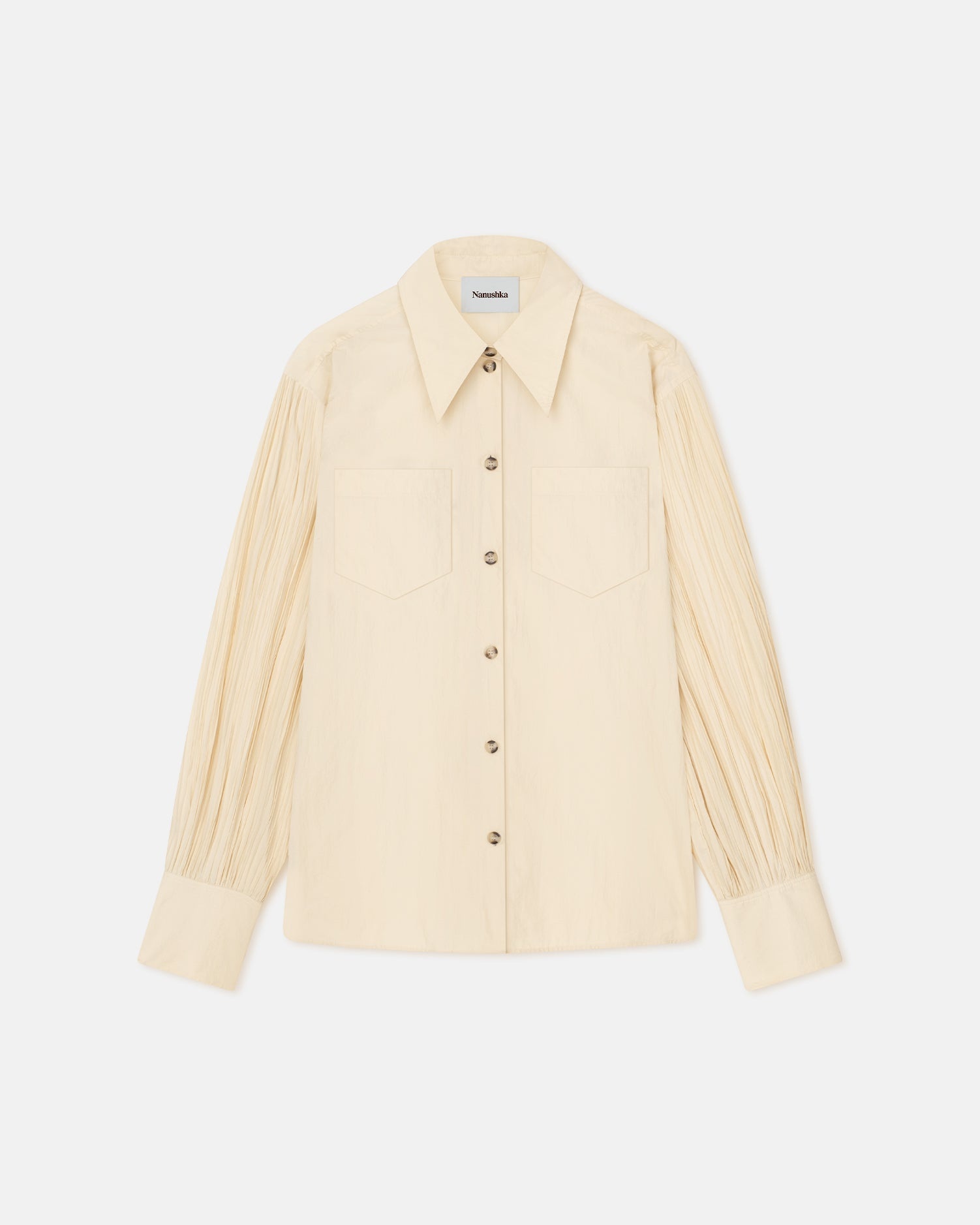 Pleated Poplin Shirt - 1