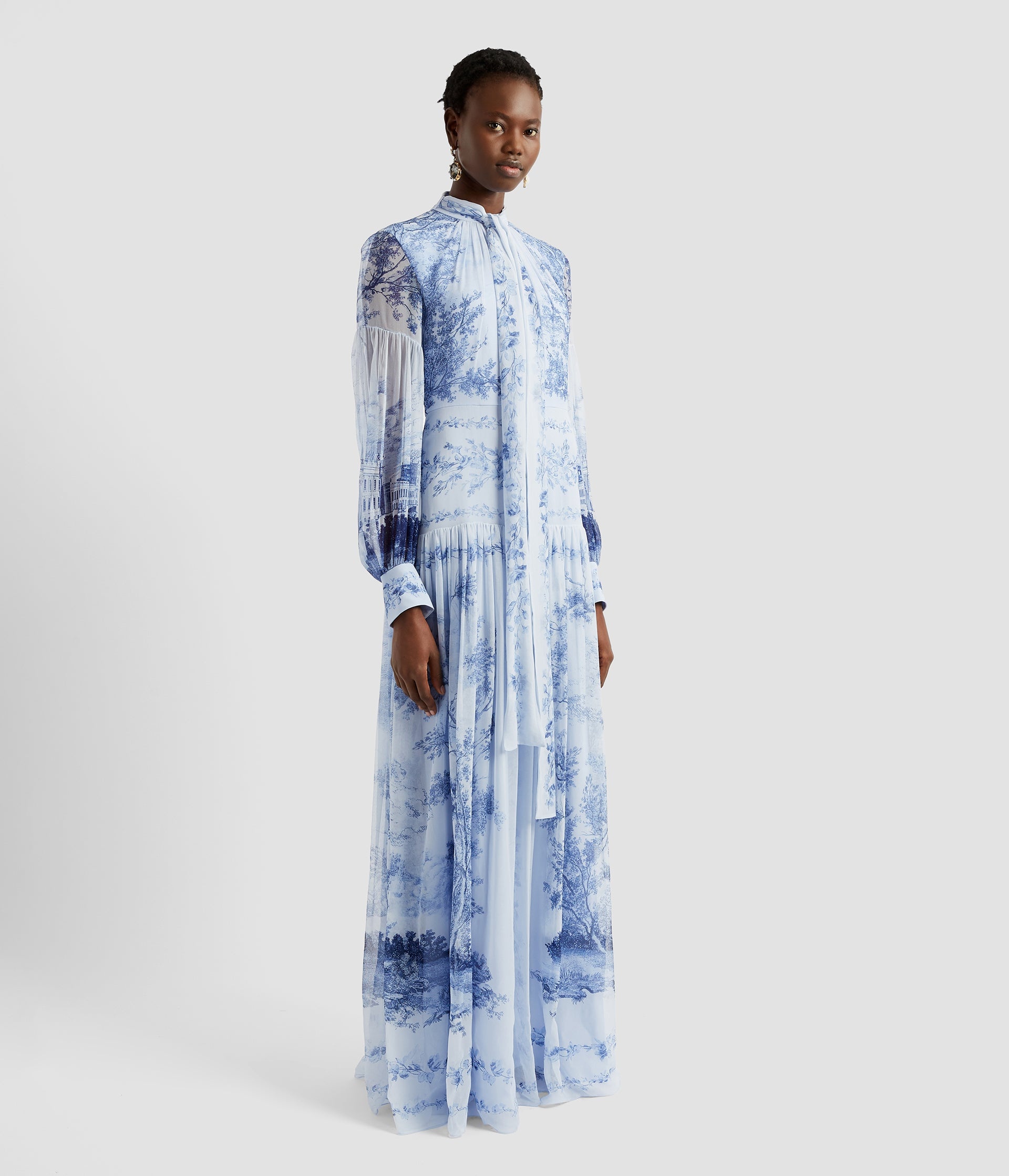 BLOUSON SLEEVE GOWN - 4