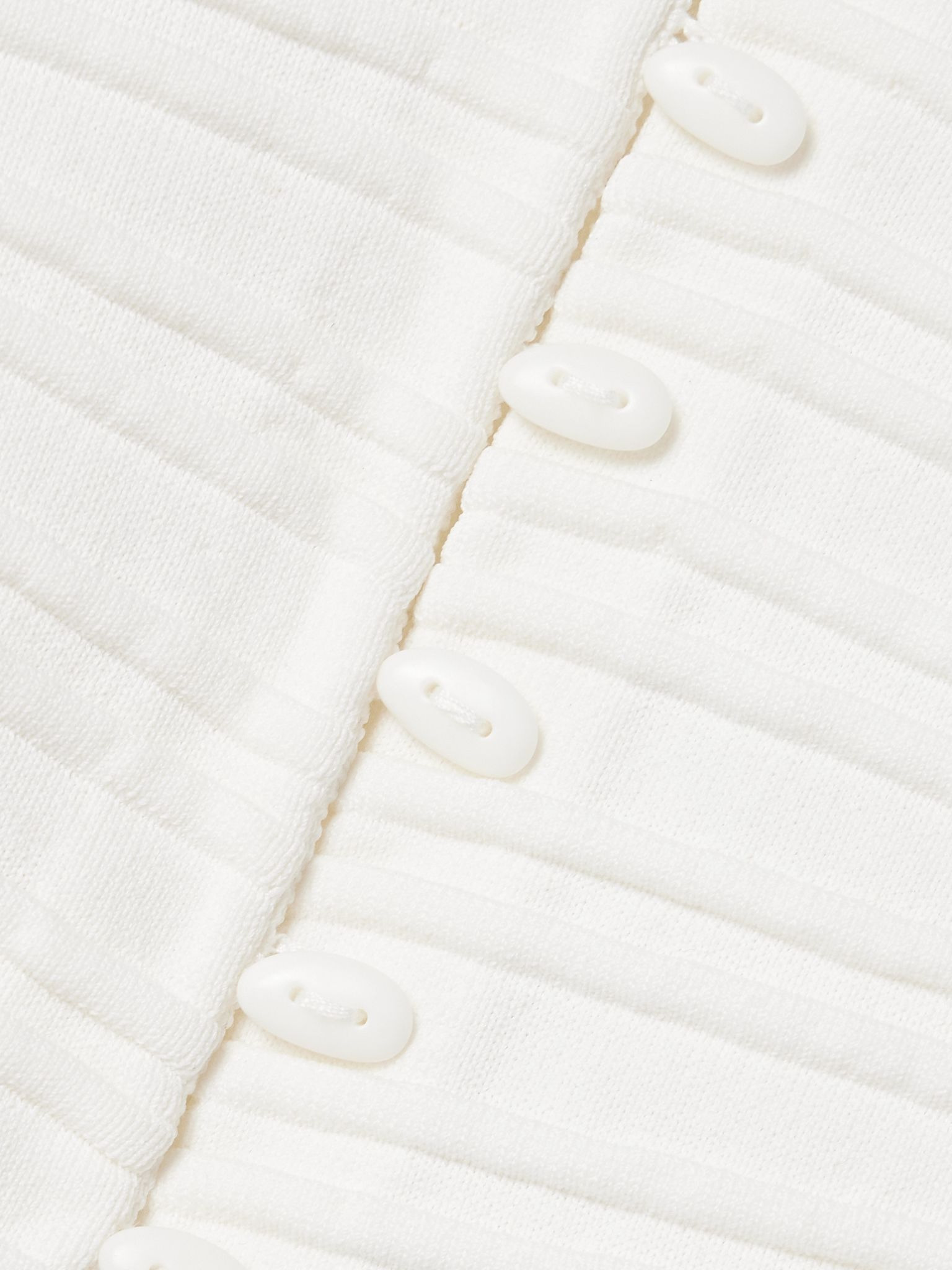 Blair ribbed-knit cardigan Off-white - 4