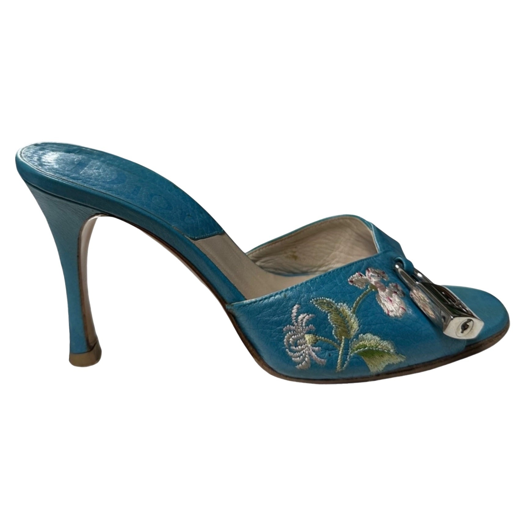 CHRISTIAN DIOR Fall Winter 2003 Lock and Key Embroidered Sandals - 4
