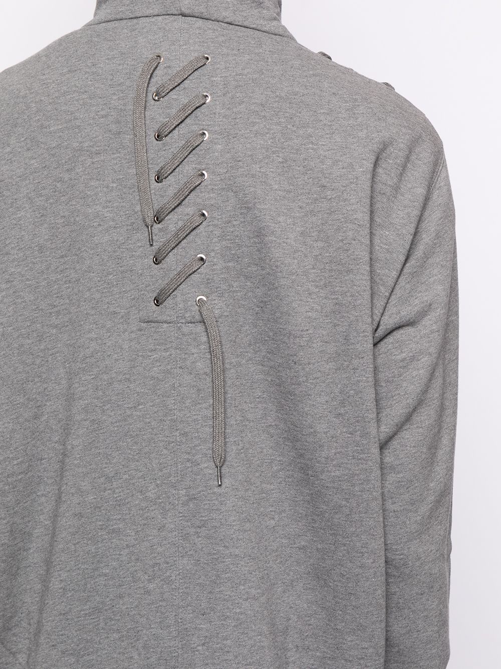 lace detail  pullover hoodie - 5