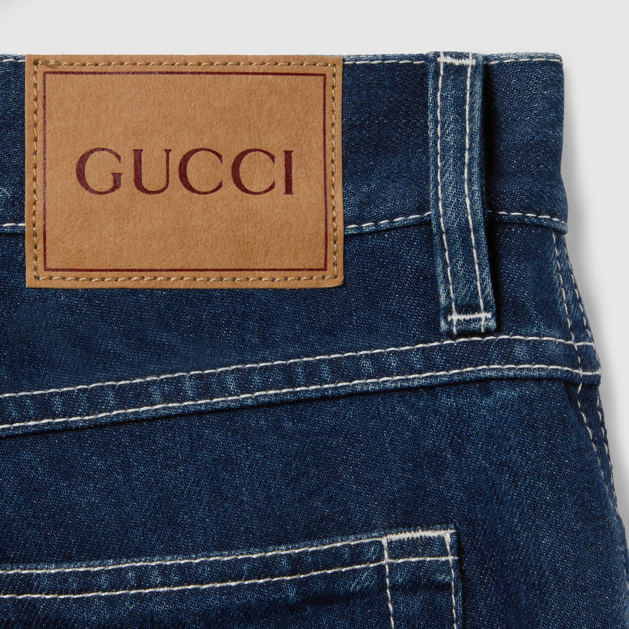 Slim cropped fit lasered denim pants - 8
