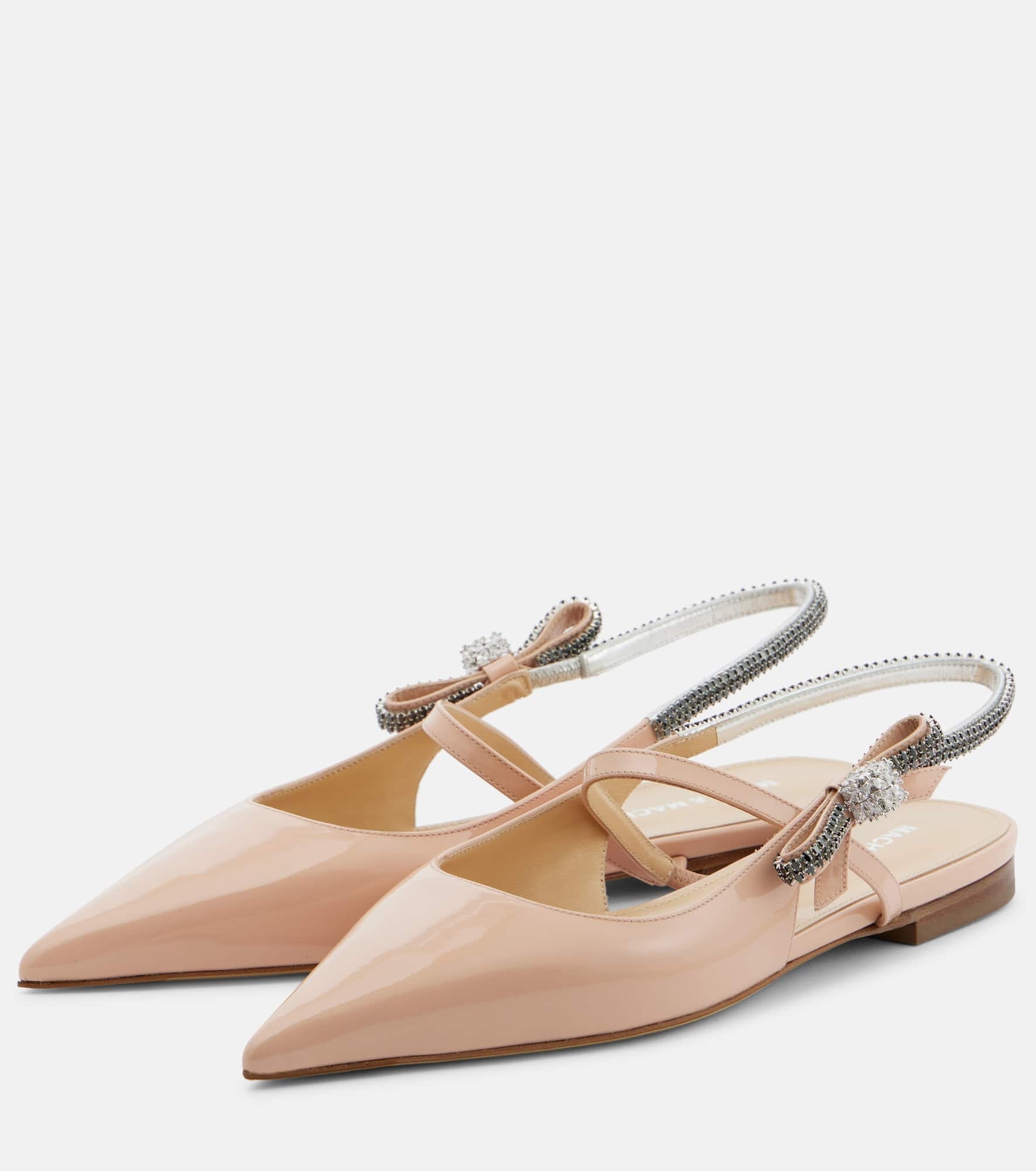 Crystal Cube patent leather slingback flats - 4