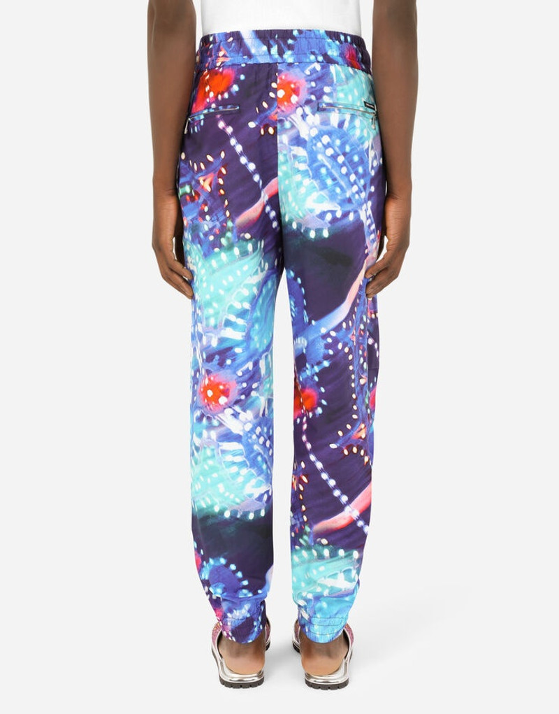 Cotton jogging pants with illumination print 3