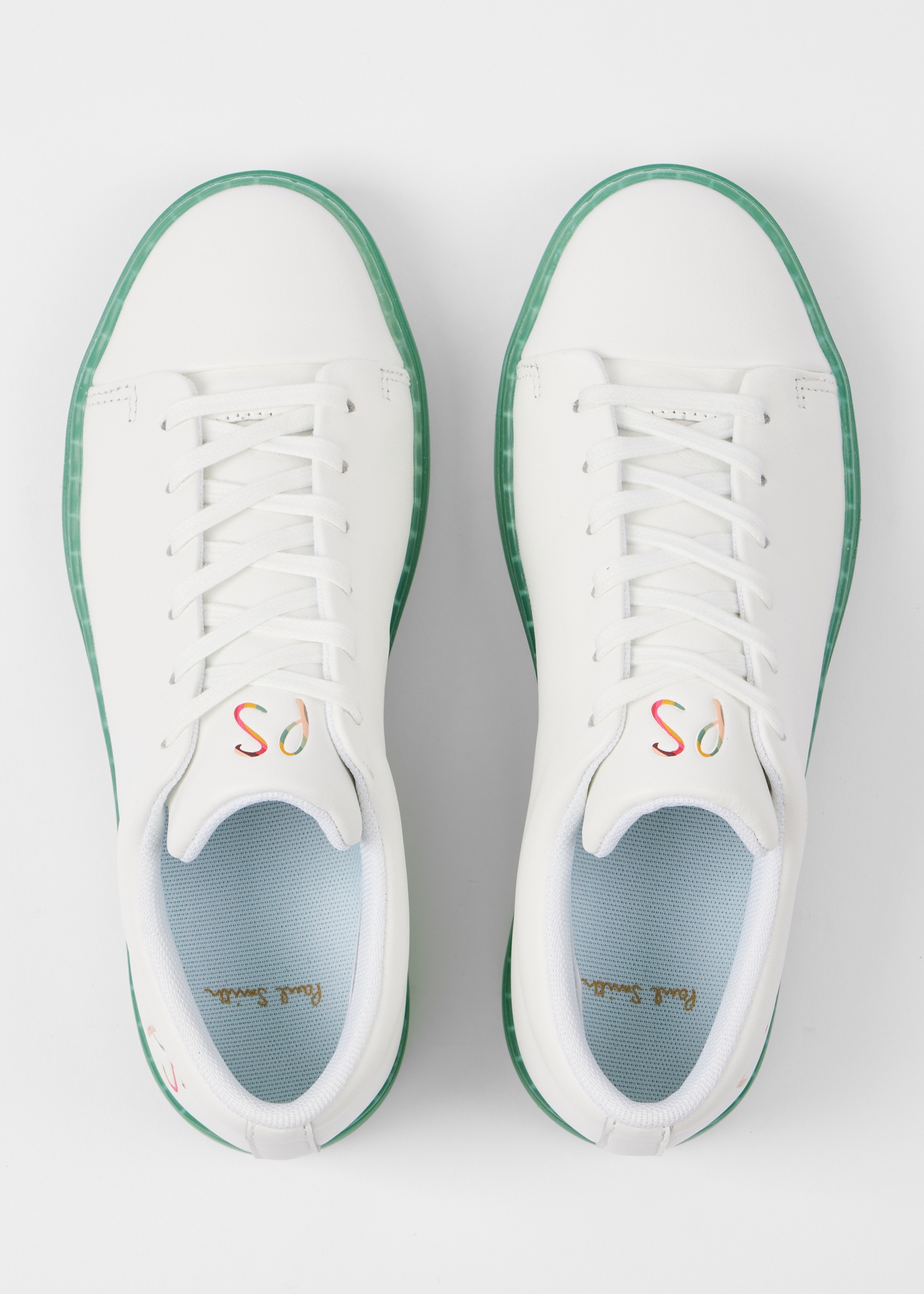 Women's White 'Lee' Trainers With Green Soles - 3