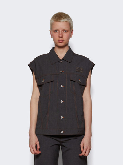 Miu Miu Wool Superfine Outerwear Jacket Slate Black outlook