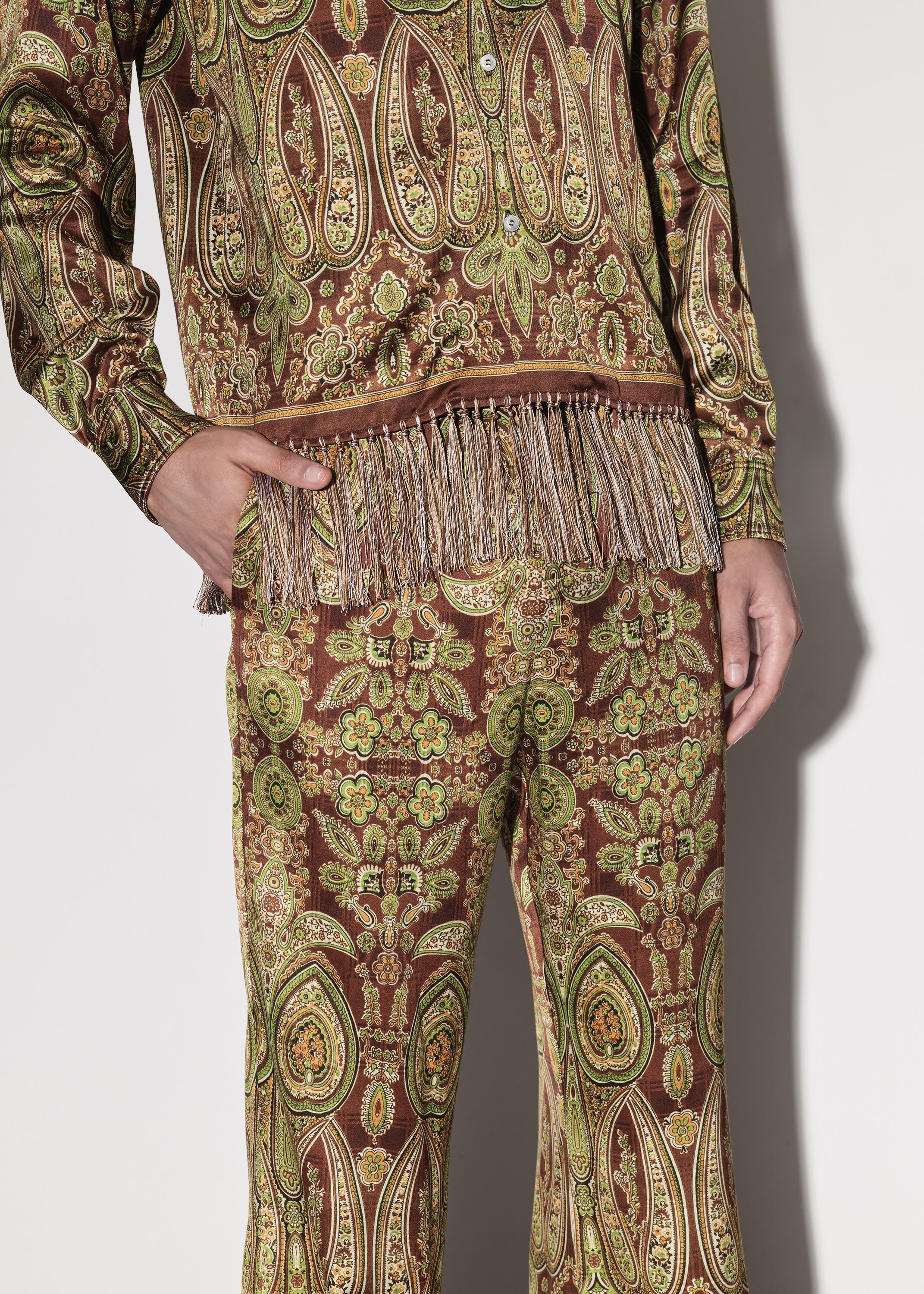 TAPESTRY PRINT FLARE TROUSER - 5