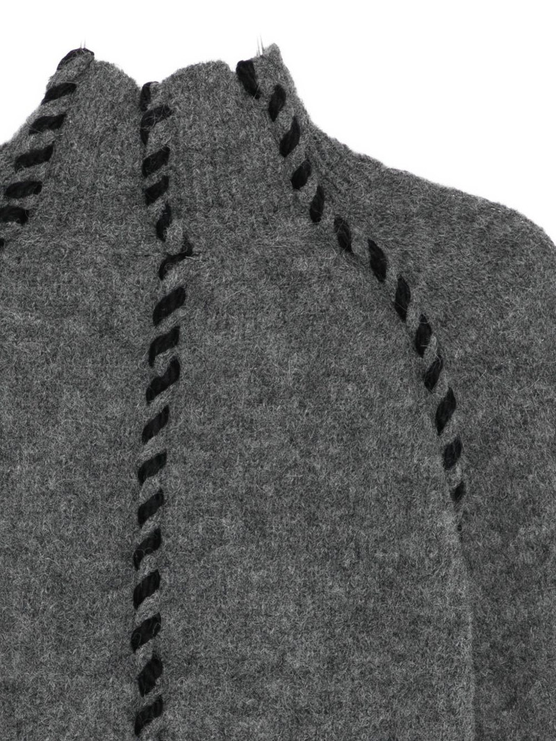 thom/krom high-neck braided-detail sweater outlook