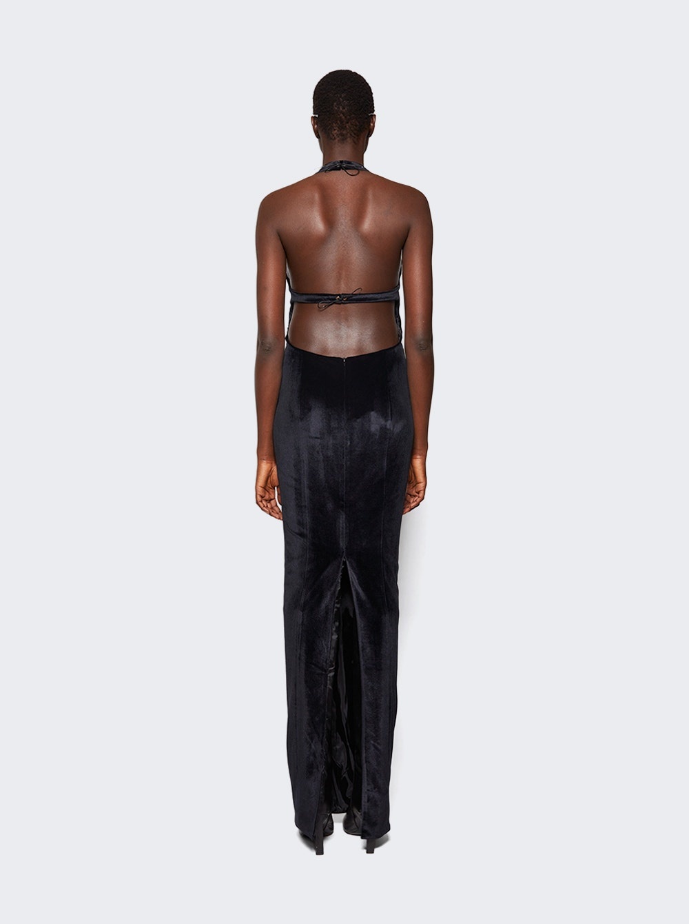 Grace Velvet Bustier Dress Black - 5