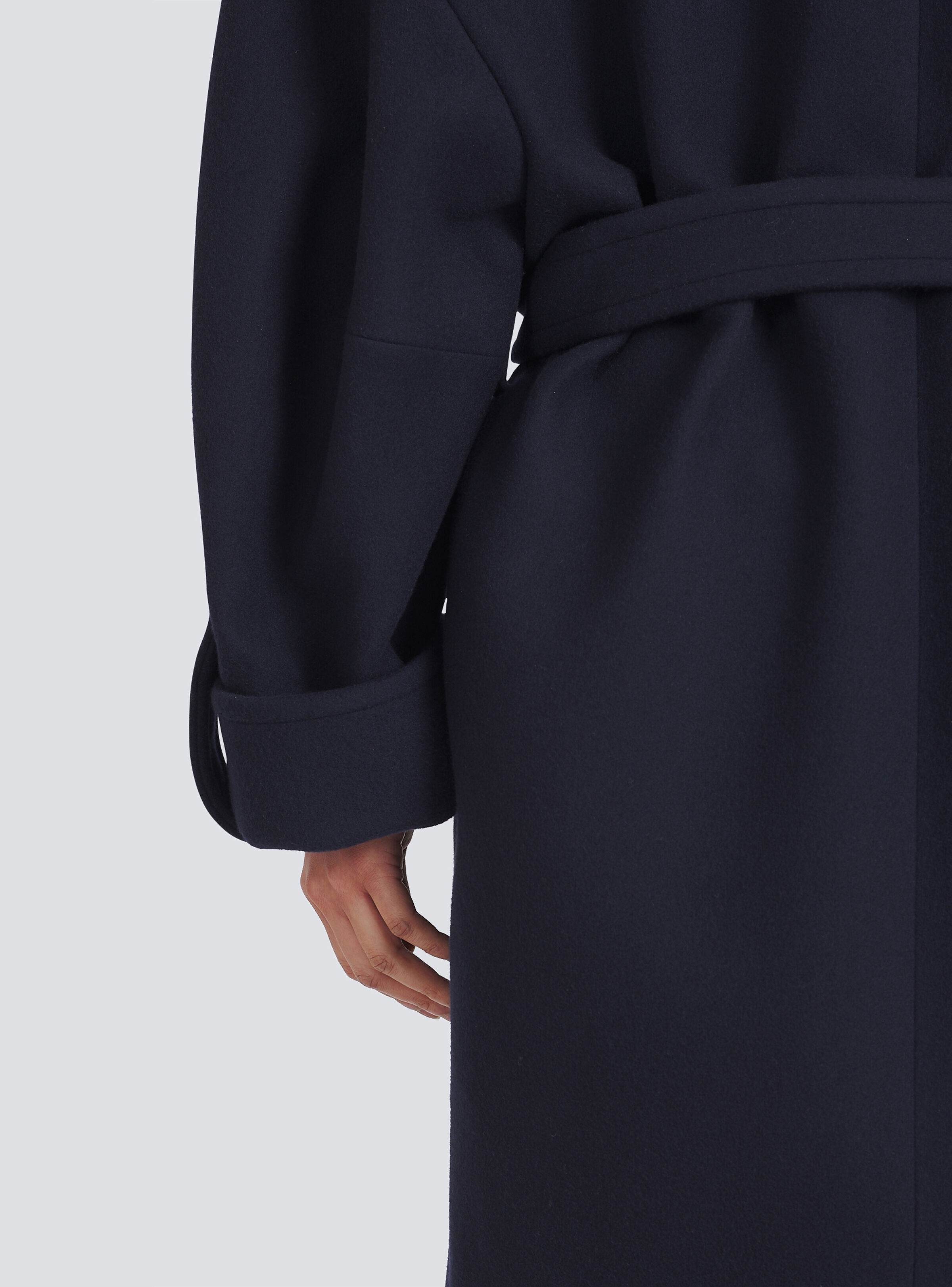 Wool and cashmere pea coat with double-breasted gold-tone buttoned fastening - 6