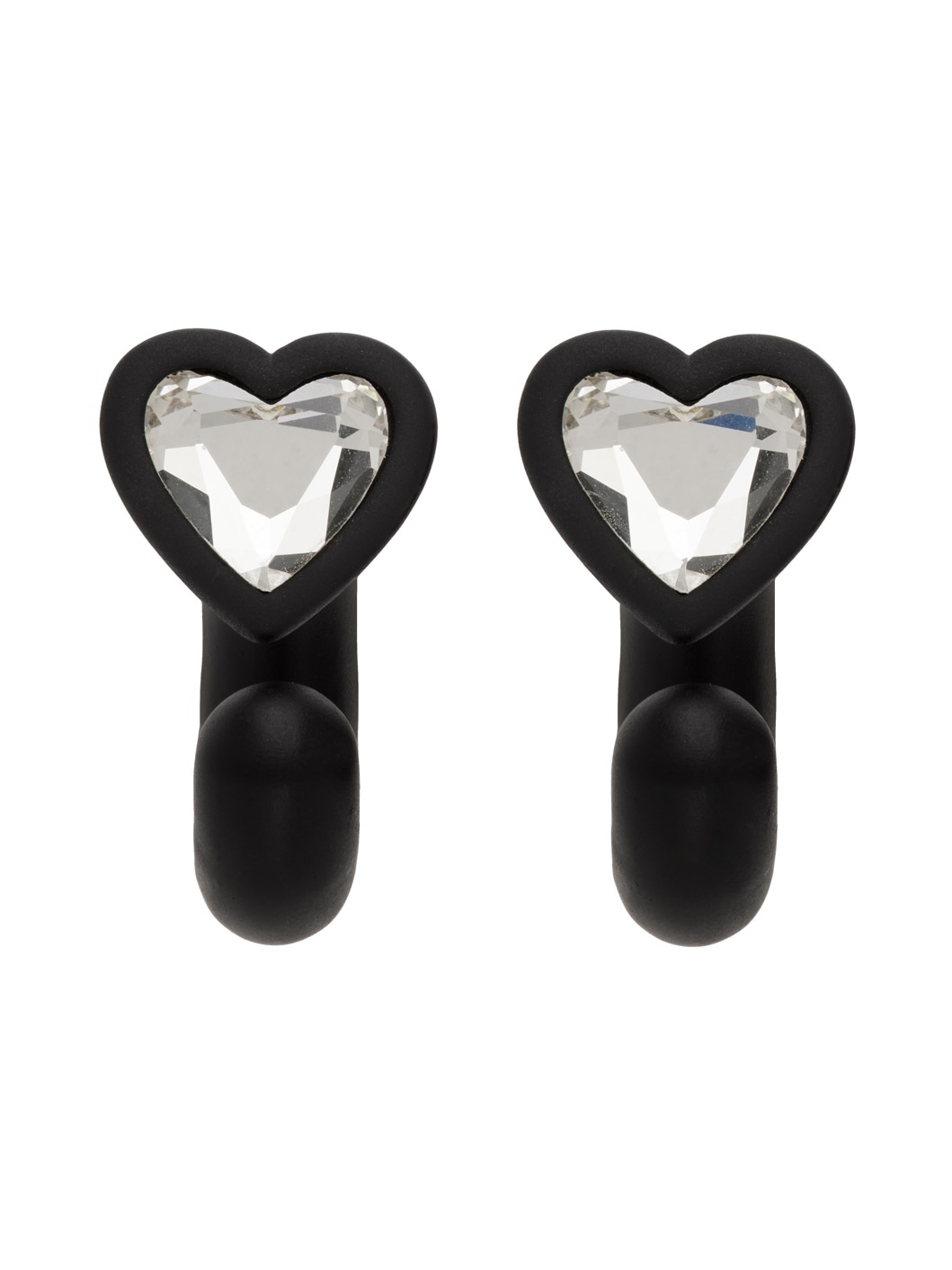 Marc Jacobs Black The Charmed Heart Earrings ssense REVERSIBLE