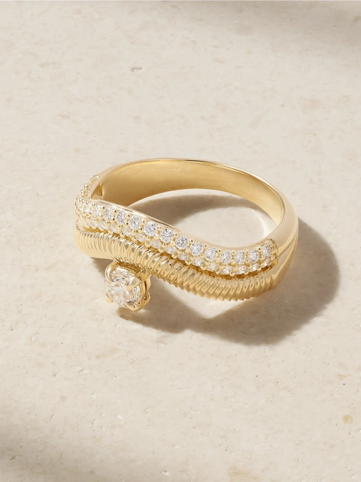 Anjelica 14-karat Gold Diamond Ring - 1