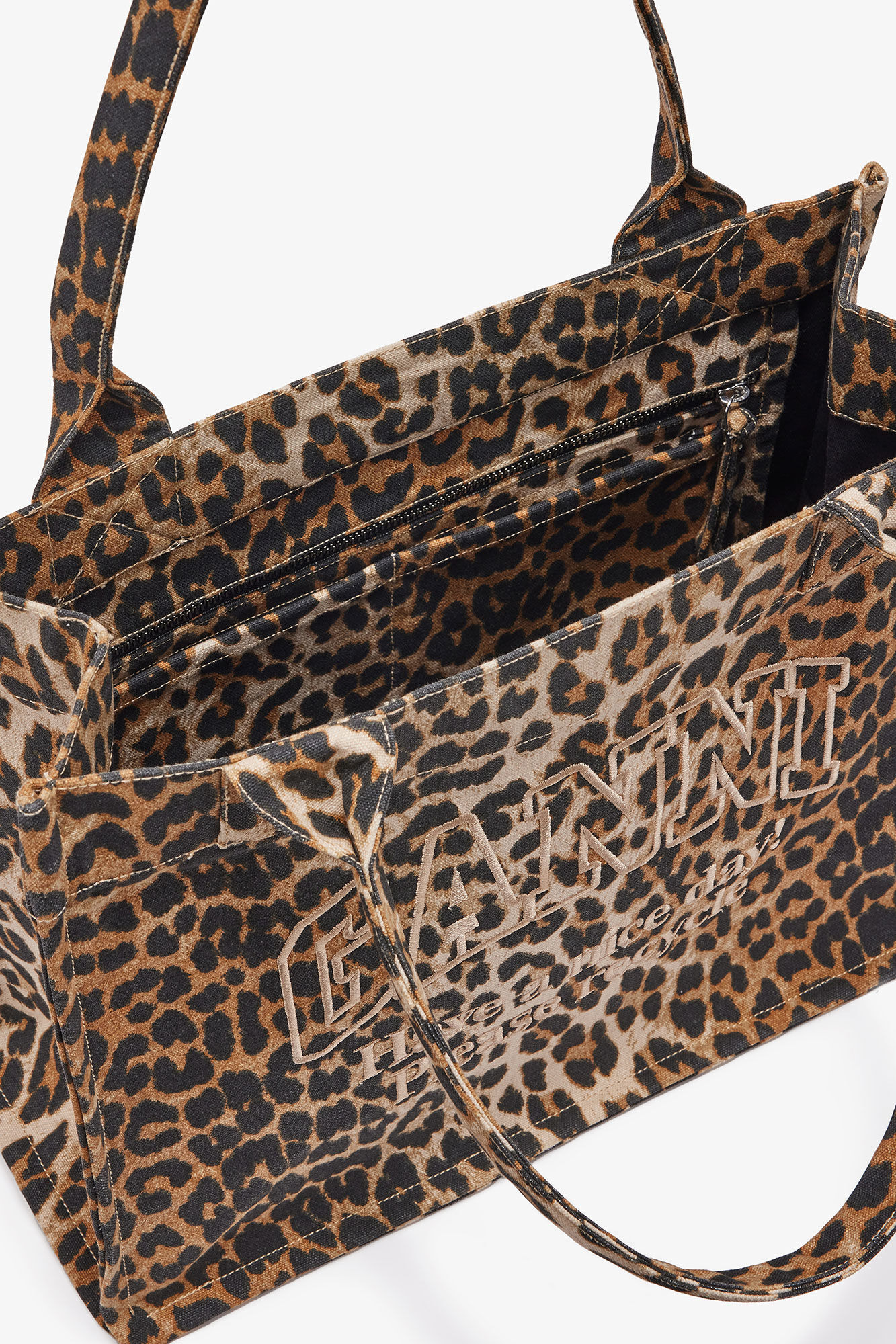 LEOPARD LARGE CANVAS TOTE BAG - 3