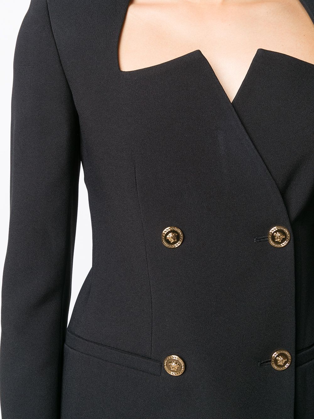 graphic-neckline double-breasted blazer - 5