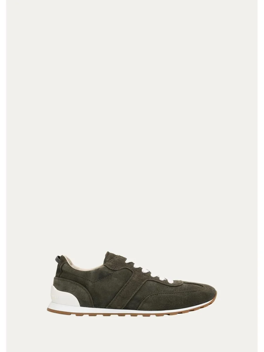 Suede Low-Top Sneakers - 1