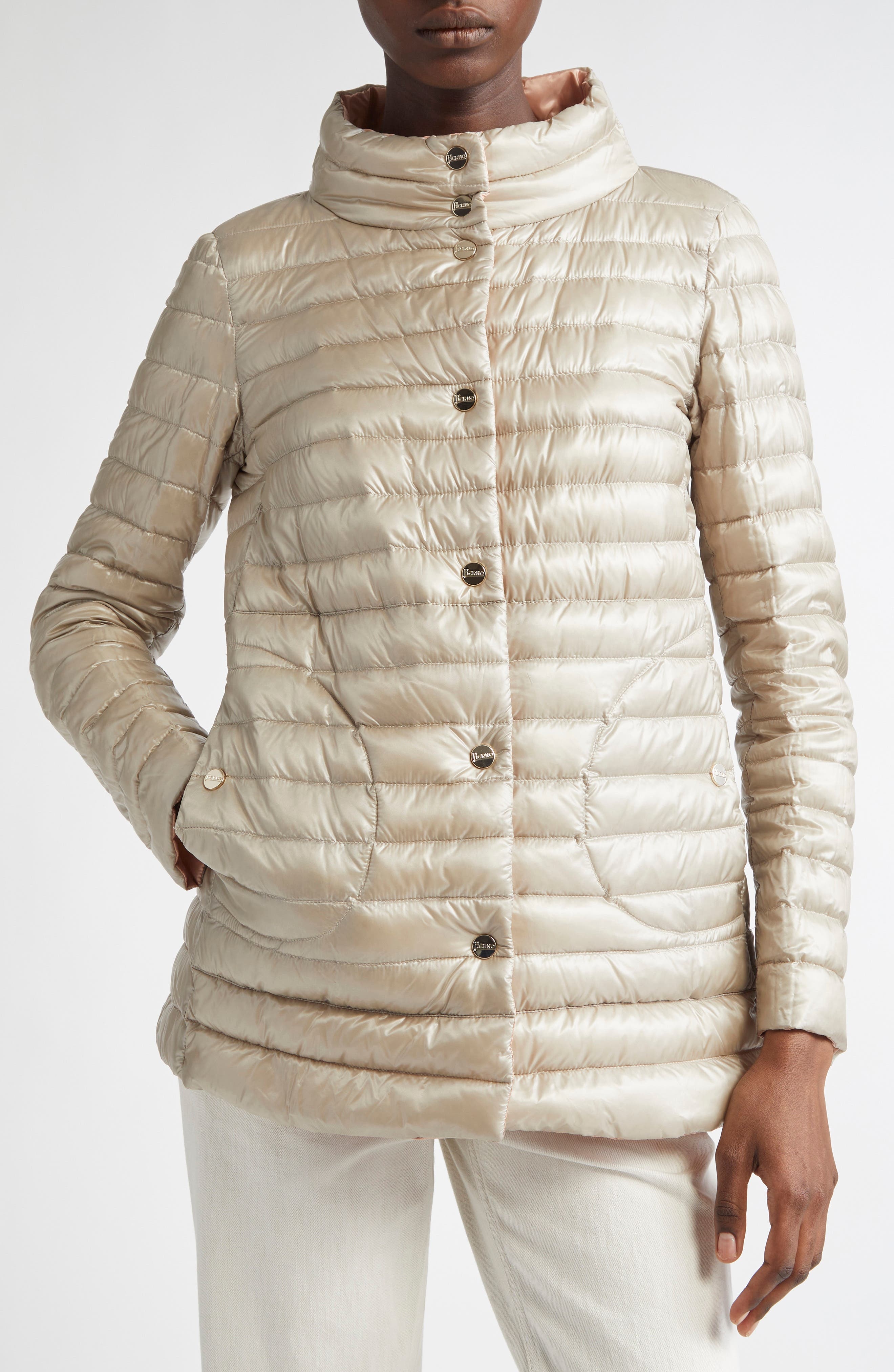 Herno Ultralight Reversible Down Puffer Jacket in Pink To Champagne at Nordstrom - 2