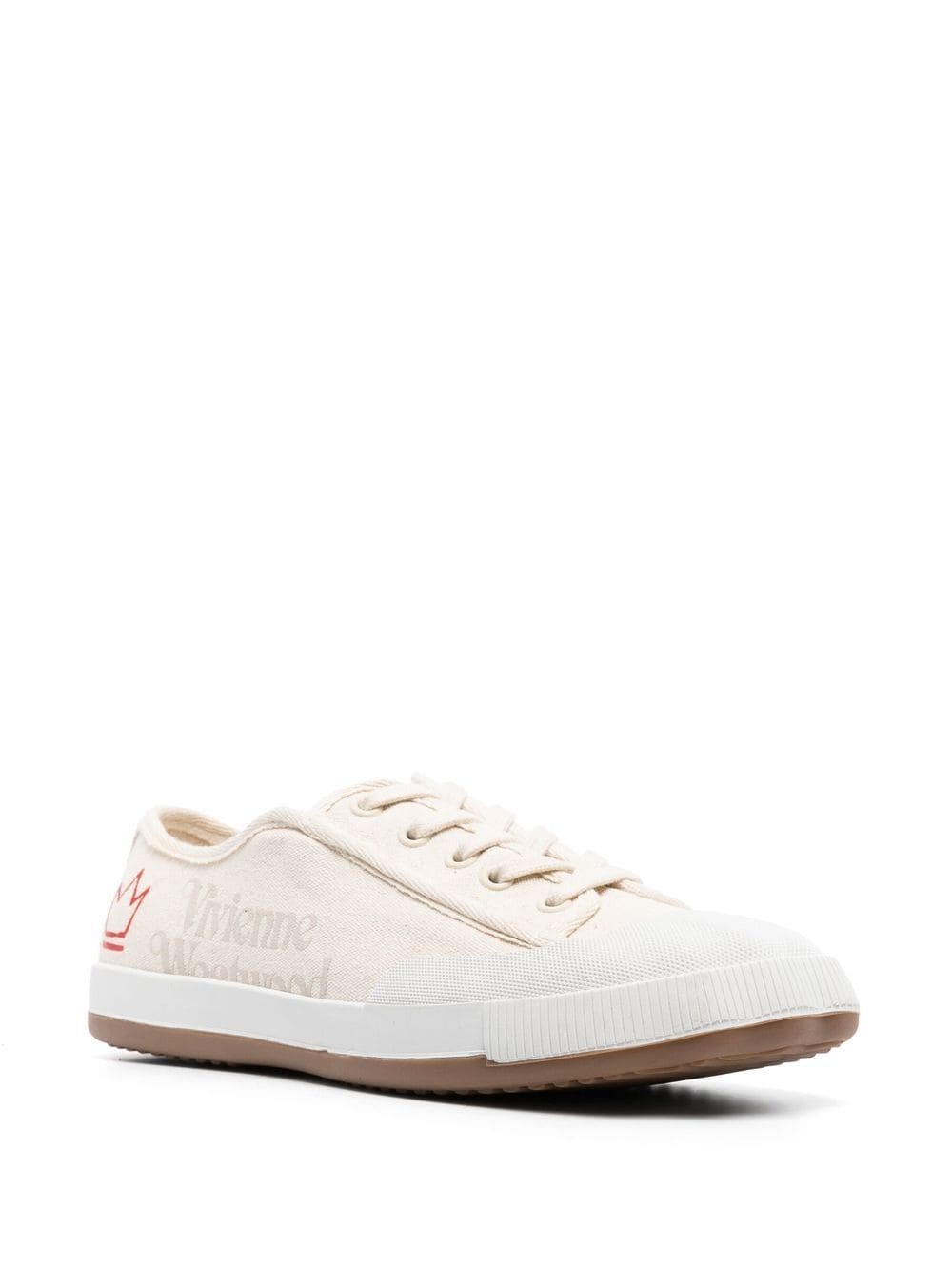 logo-print low-top sneakers - 2