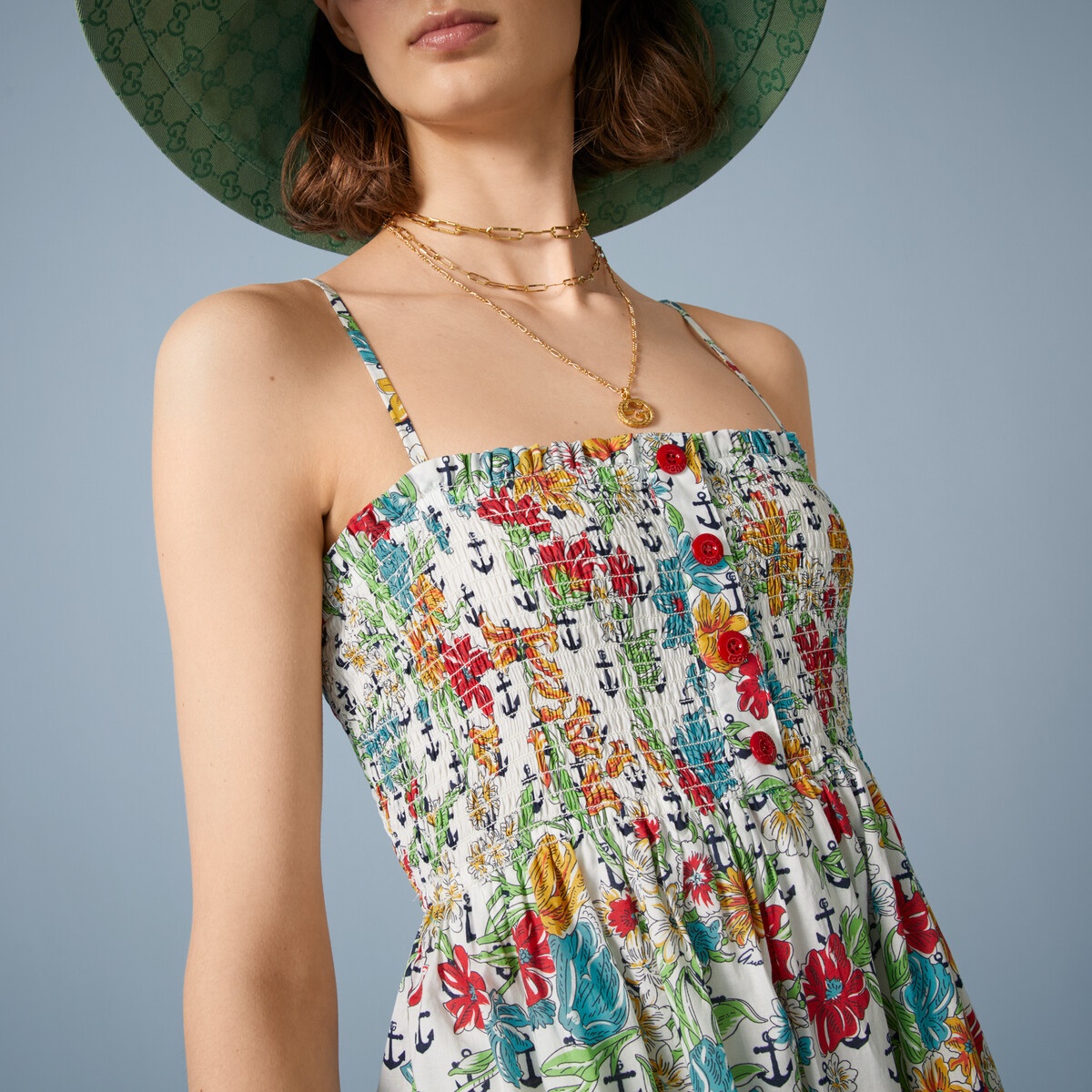 Floral anchor print cotton dress - 3