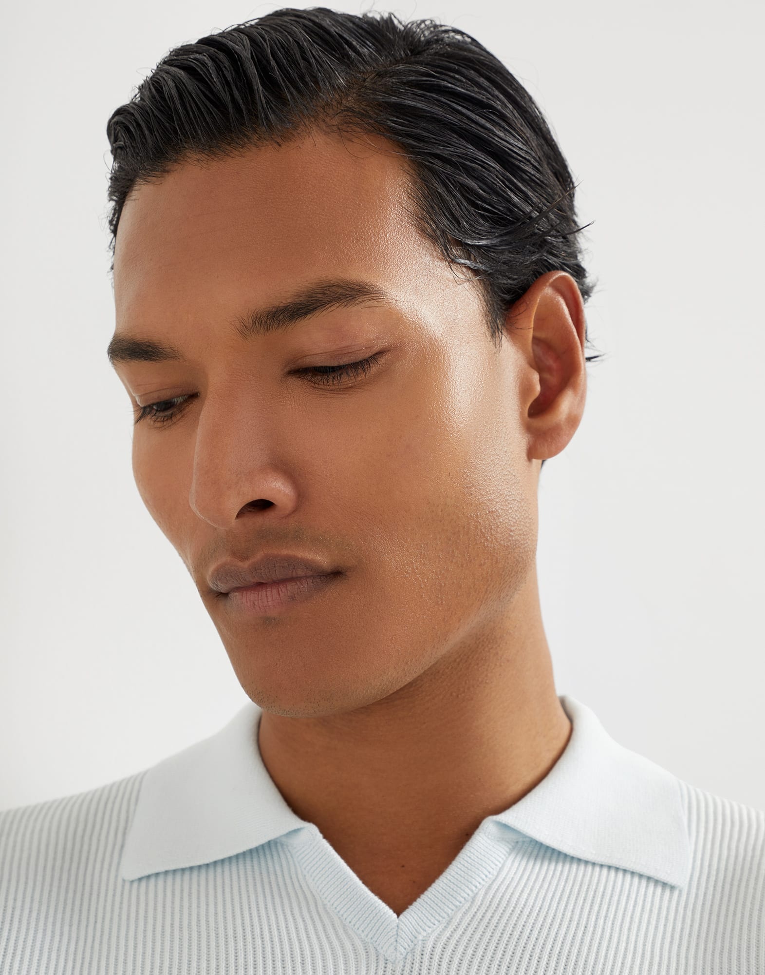 Cotton English rib knit polo - 3