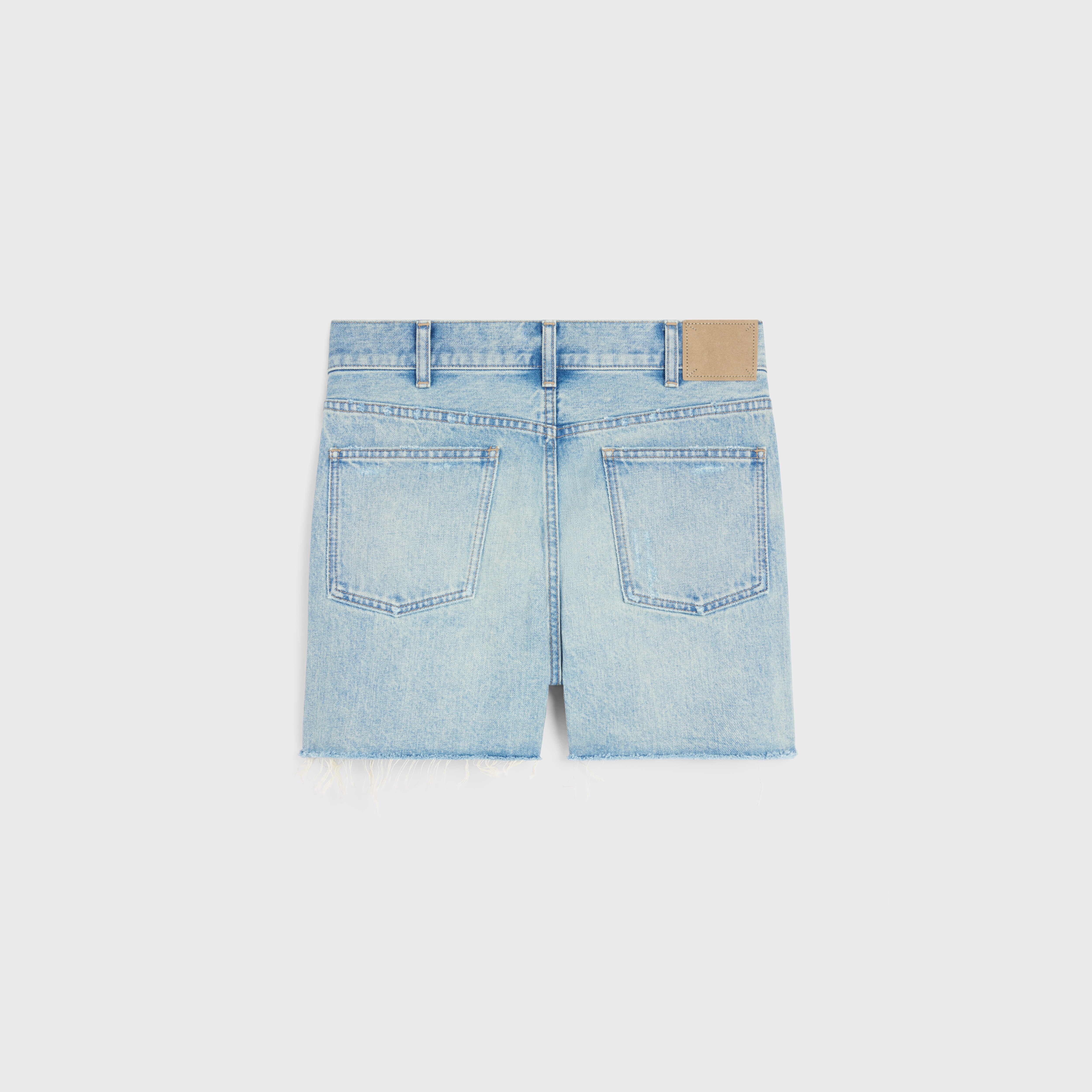 【関税込・国内発送】CELINE Triomphe Embroidered Denim Shorts Celine Denim Shorts, Size 42 FR