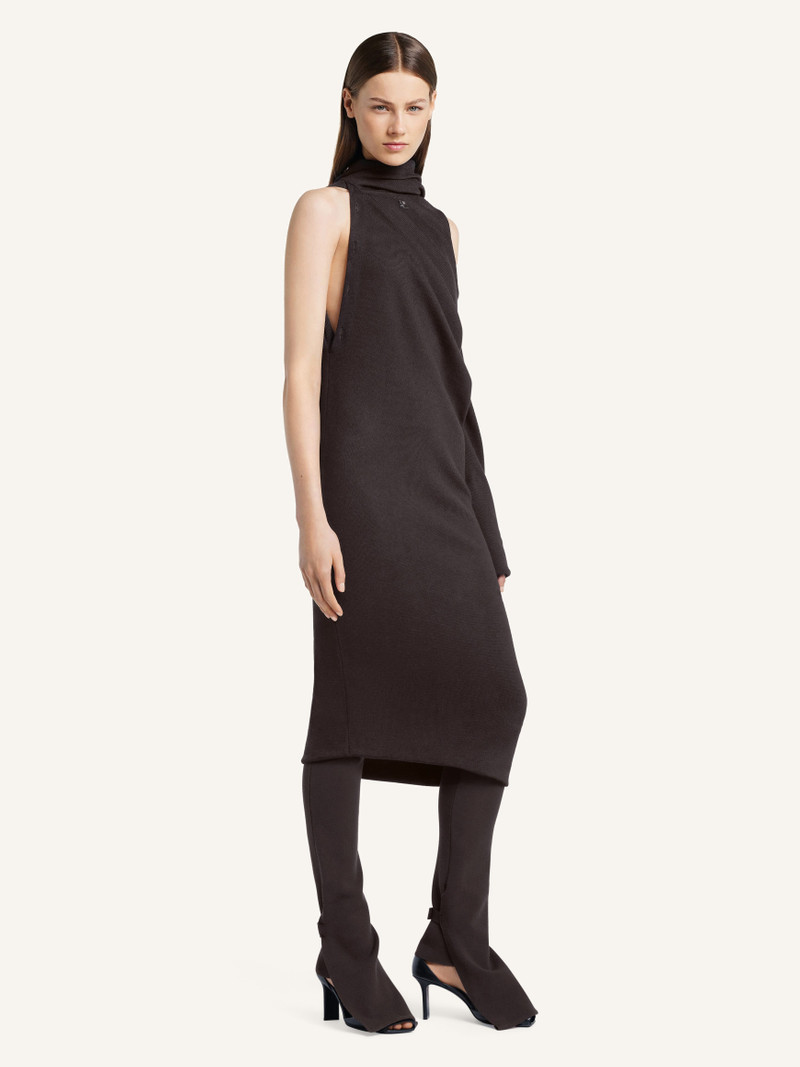 DRAPED WOOL LONG DRESS 3