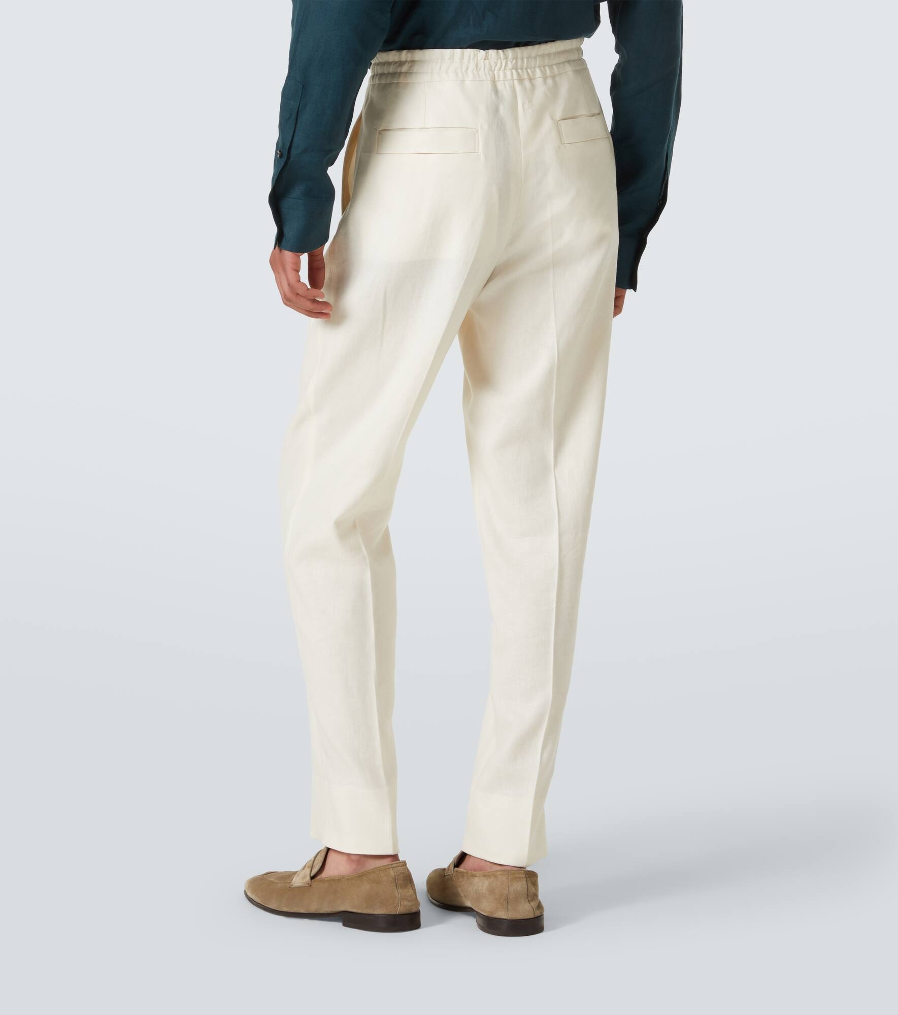 Linen straight pants - 4